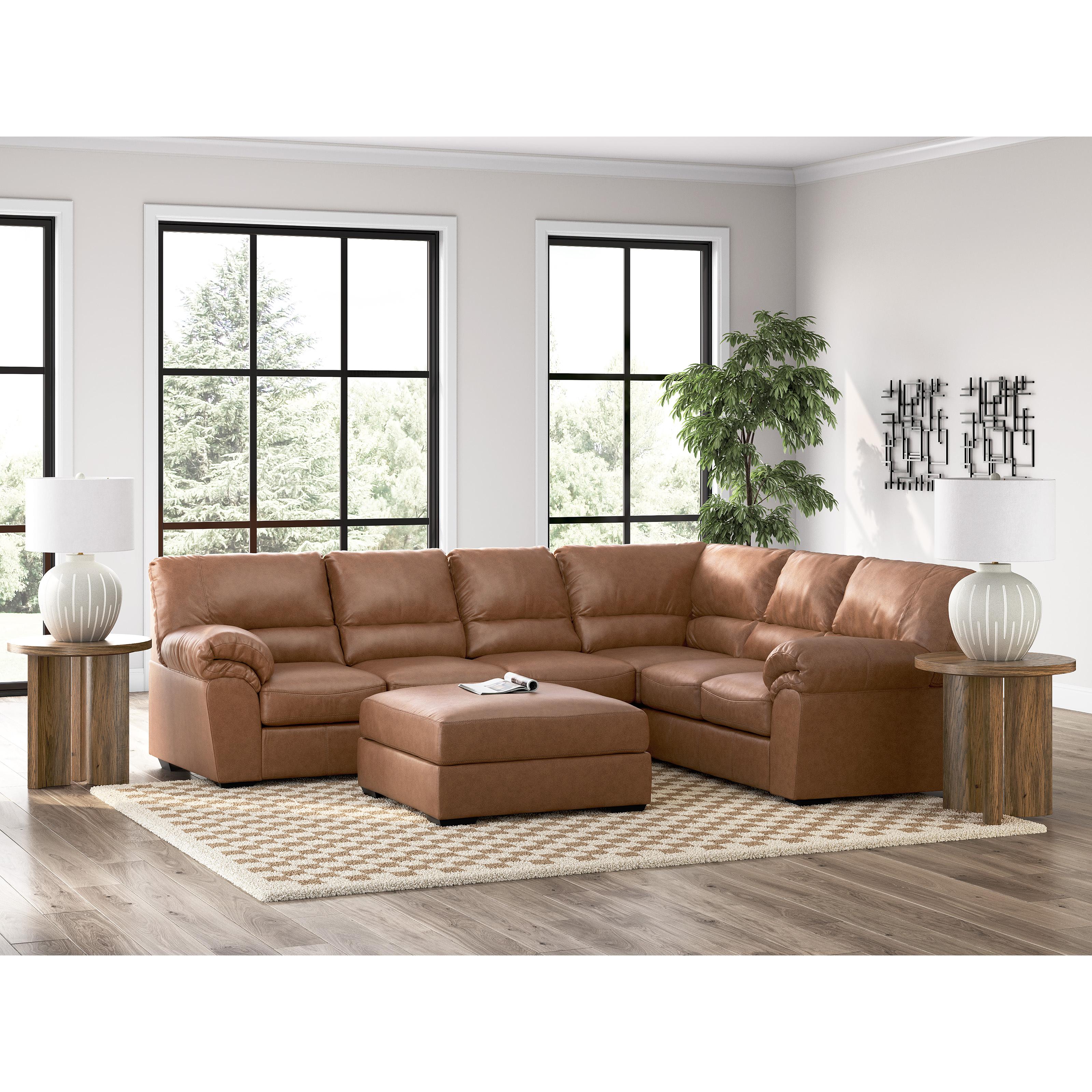  Manufacturer Color_Caramel --  Signature Design by Ashley WillowBend Leather Look 3 pc Sectional IMAGE 4