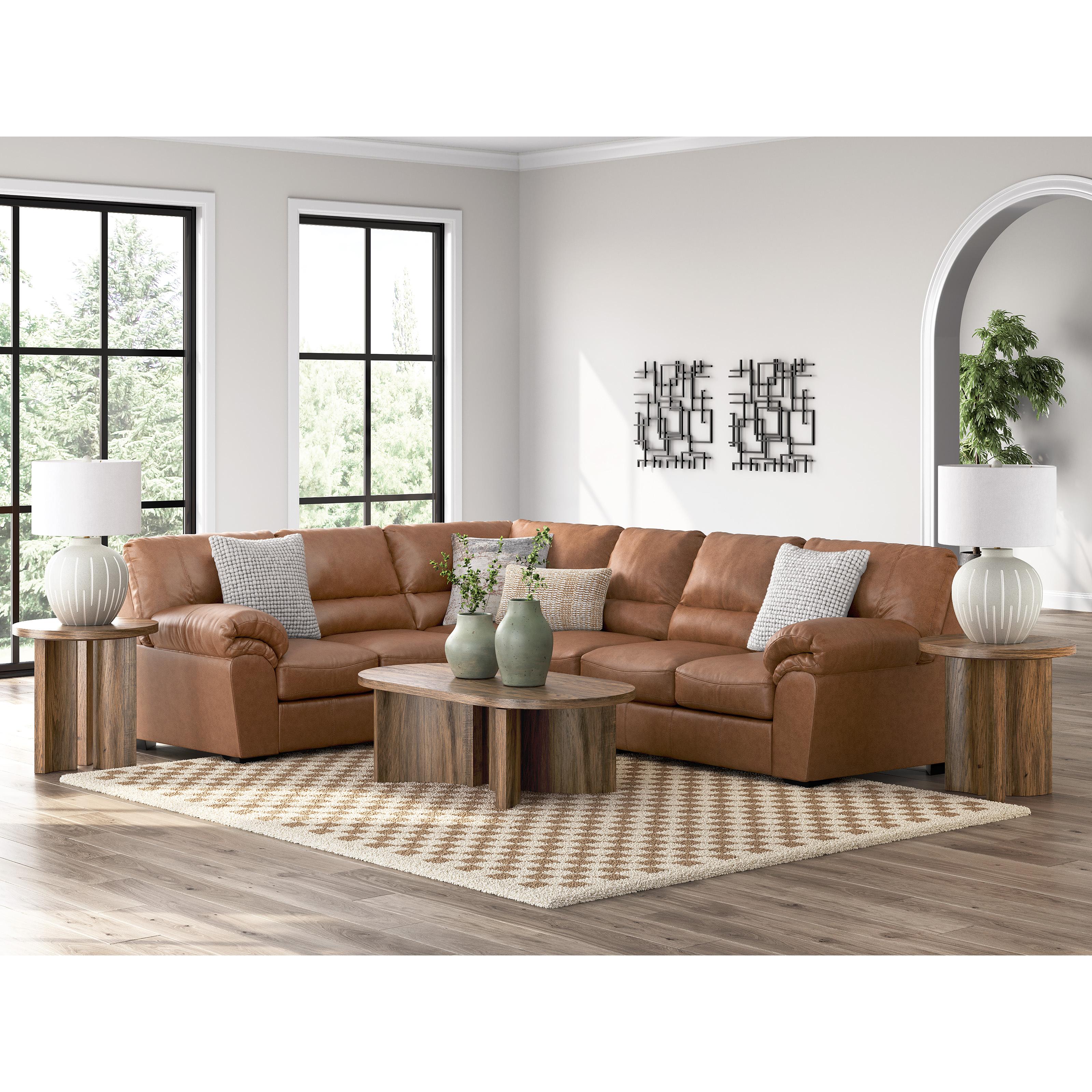  Manufacturer Color_Caramel --  Signature Design by Ashley WillowBend Leather Look 3 pc Sectional IMAGE 4