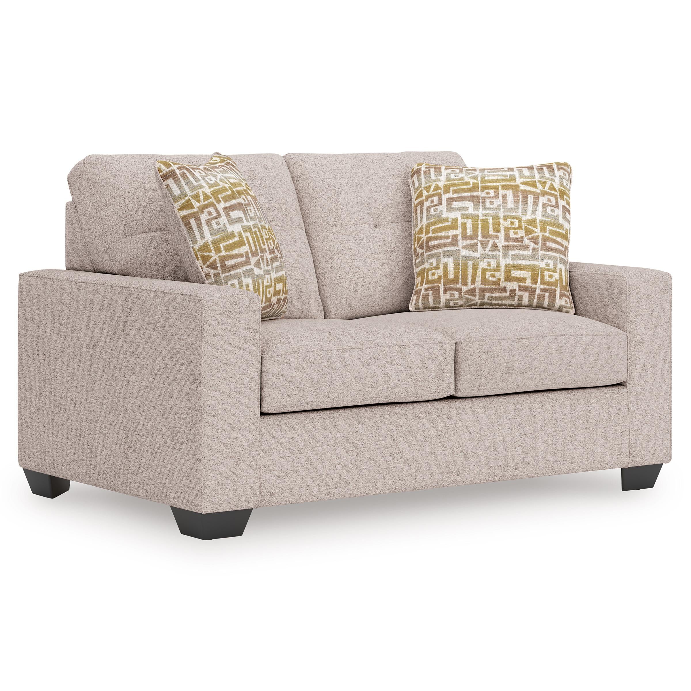  Manufacturer Color_Stone --  Signature Design by Ashley Larimer Stationary Fabric Loveseat IMAGE 1