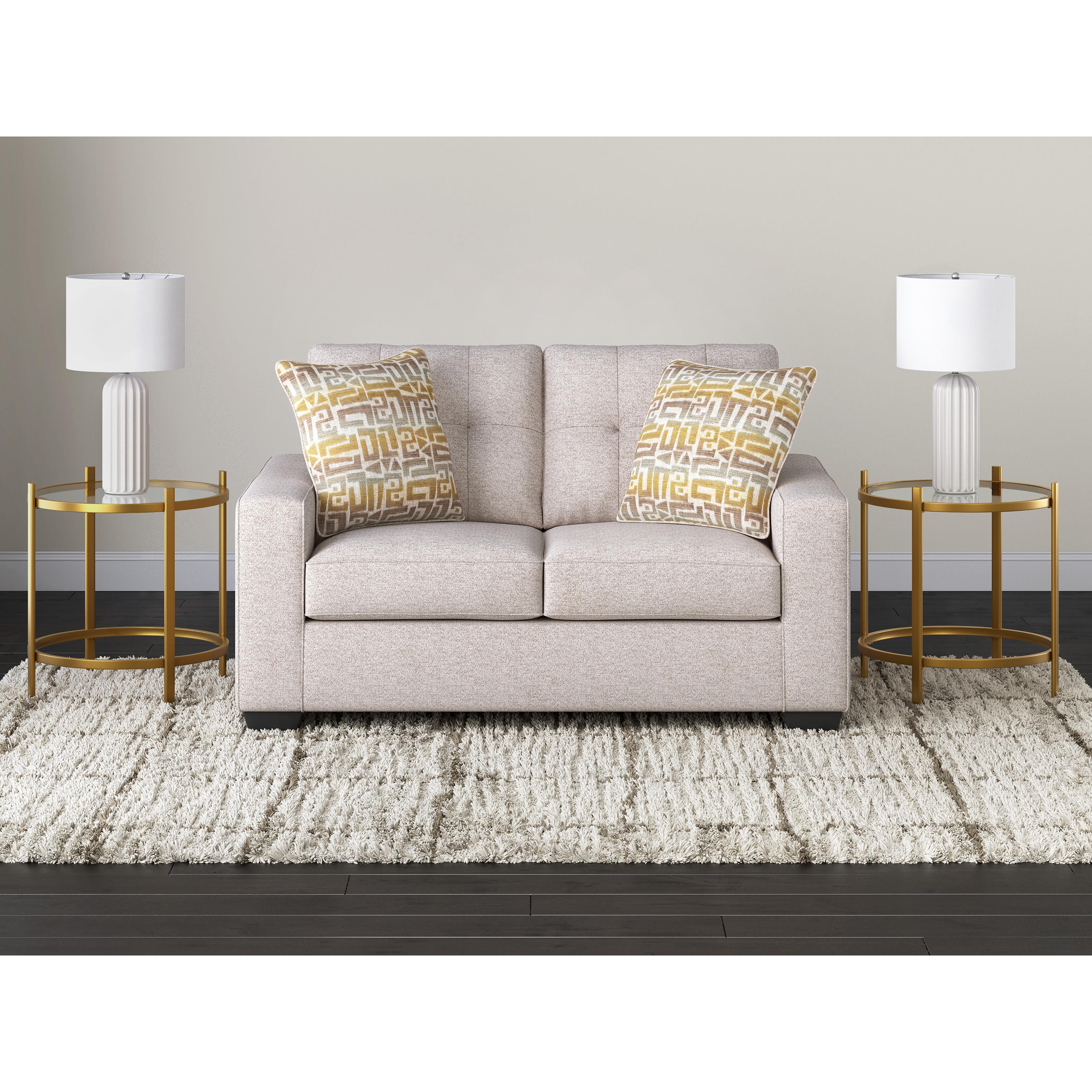  Manufacturer Color_Stone --  Signature Design by Ashley Larimer Stationary Fabric Loveseat IMAGE 5