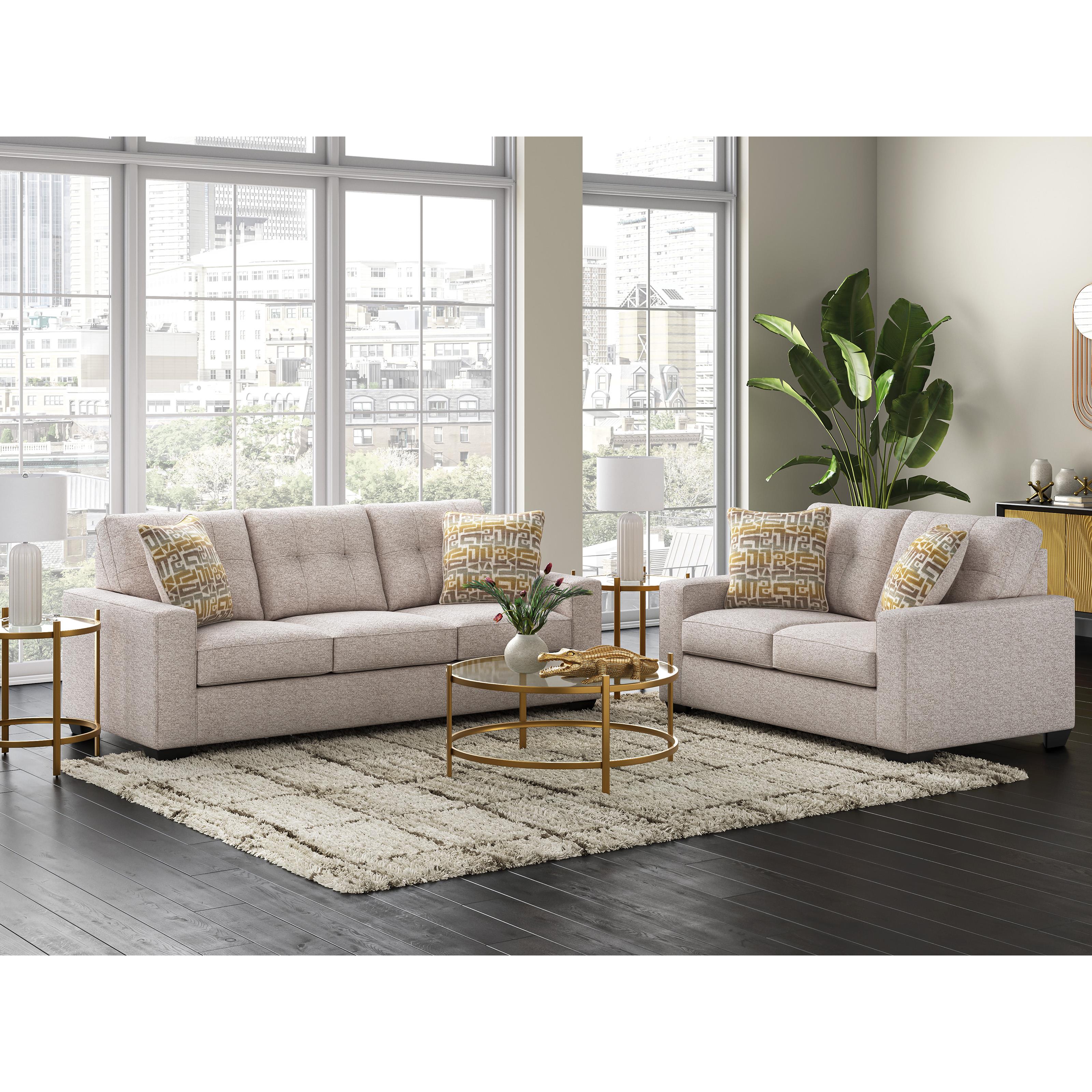  Manufacturer Color_Stone --  Signature Design by Ashley Larimer Stationary Fabric Loveseat IMAGE 7