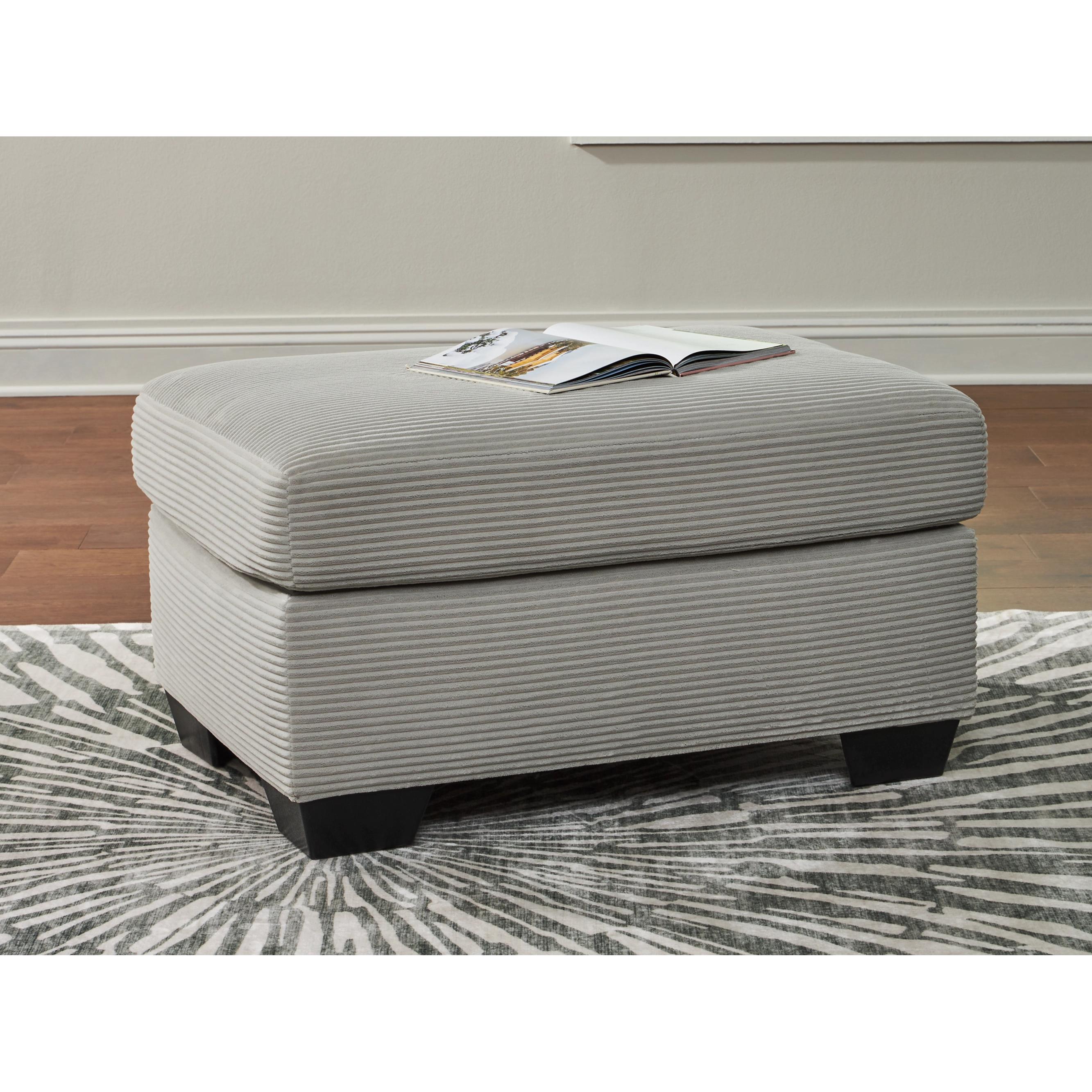  Manufacturer Color_Smoke --  Signature Design by Ashley Greenbriar Fabric Ottoman IMAGE 4