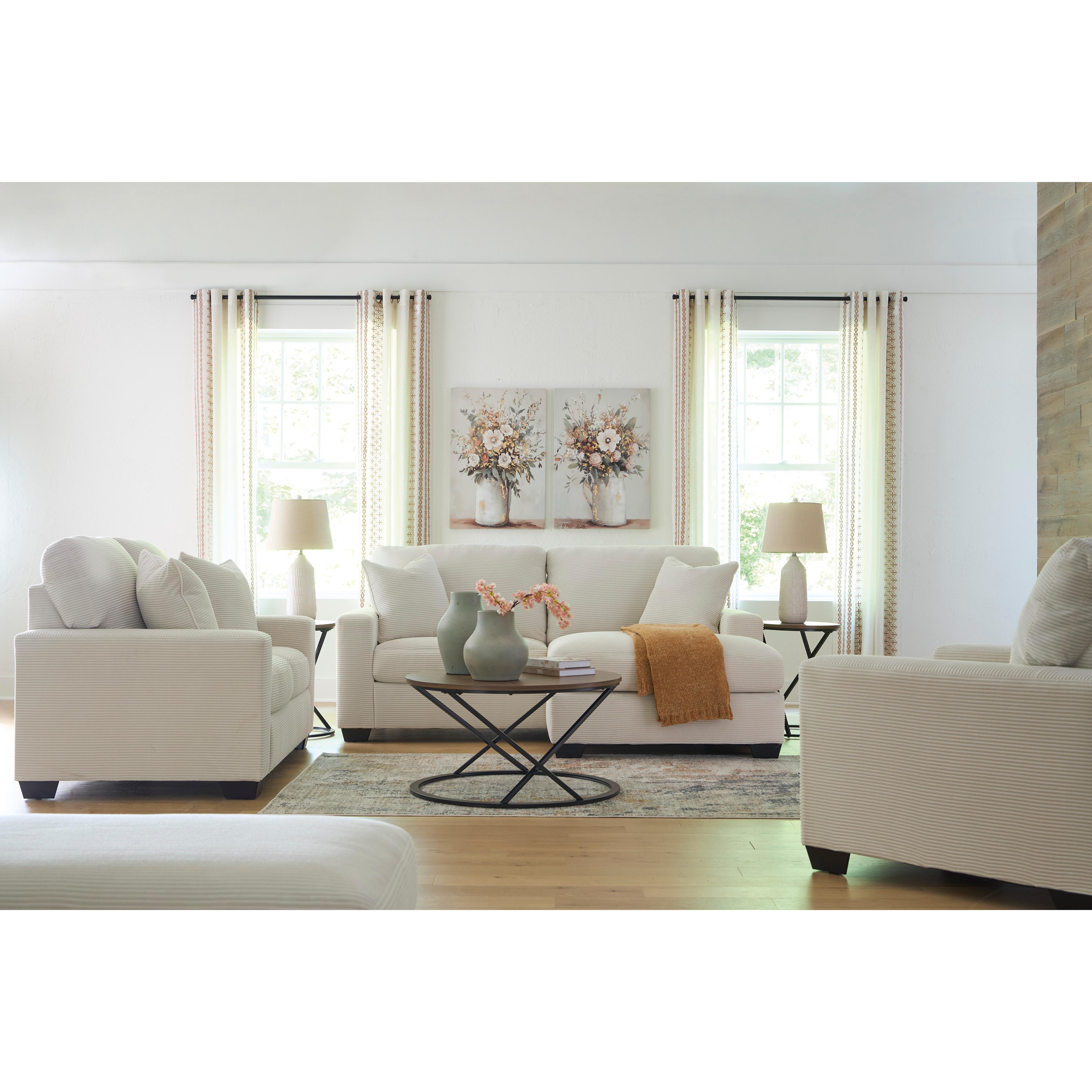  Manufacturer Color_Ivory --  Signature Design by Ashley Greenbriar Stationary Fabric Loveseat IMAGE 8