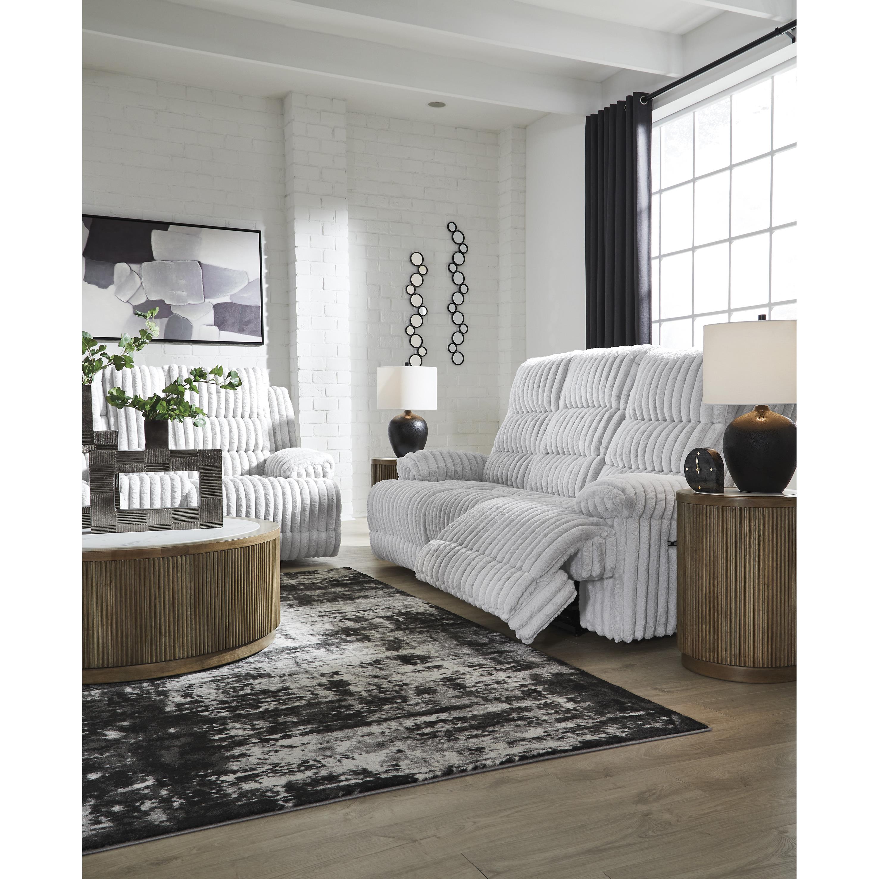  Manufacturer Color_Alloy --  Signature Design by Ashley Falls Power Reclining Fabric Loveseat with Console IMAGE 10