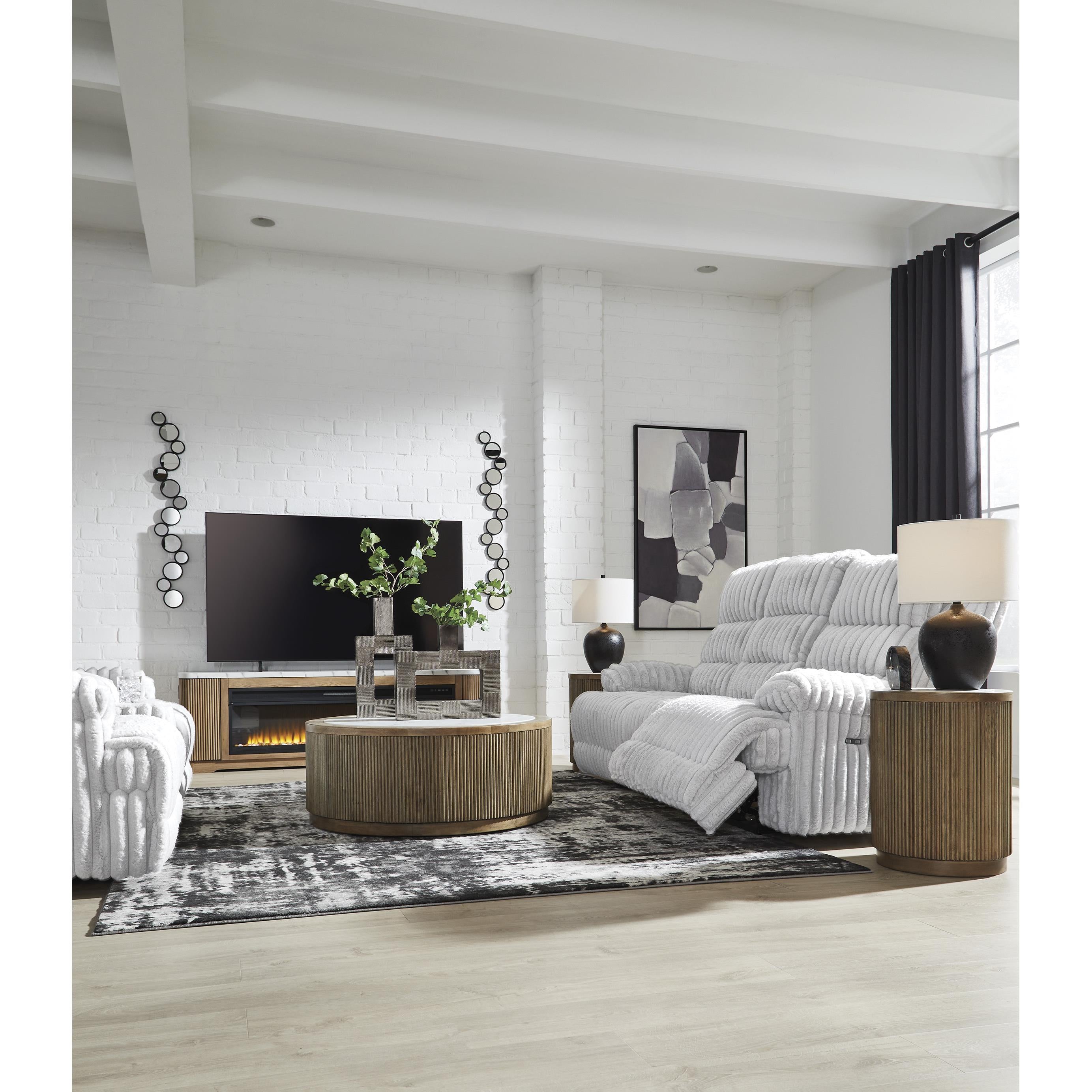  Manufacturer Color_Alloy --  Signature Design by Ashley Falls Power Reclining Fabric Loveseat with Console IMAGE 12