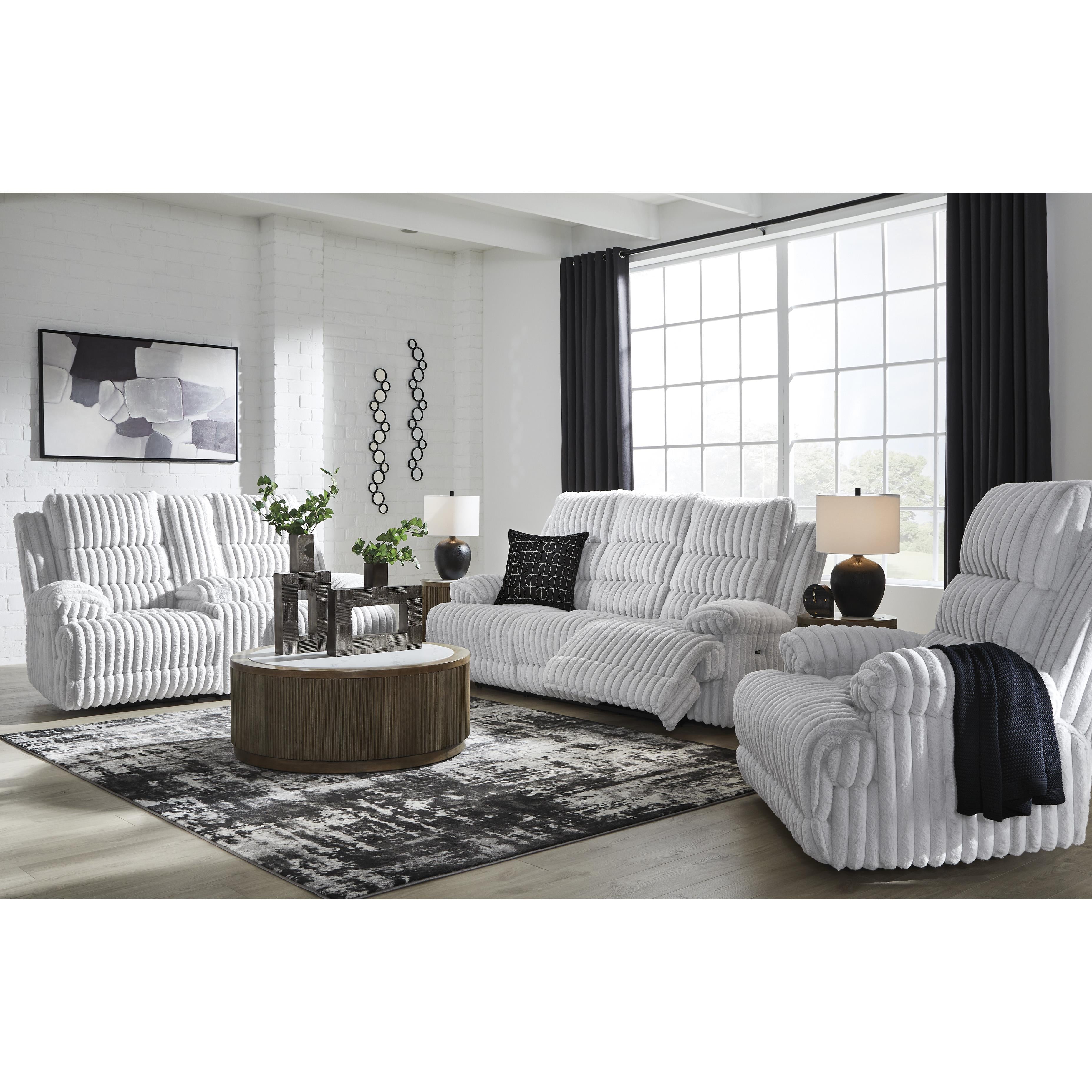  Manufacturer Color_Alloy --  Signature Design by Ashley Falls Power Reclining Fabric Loveseat with Console IMAGE 18