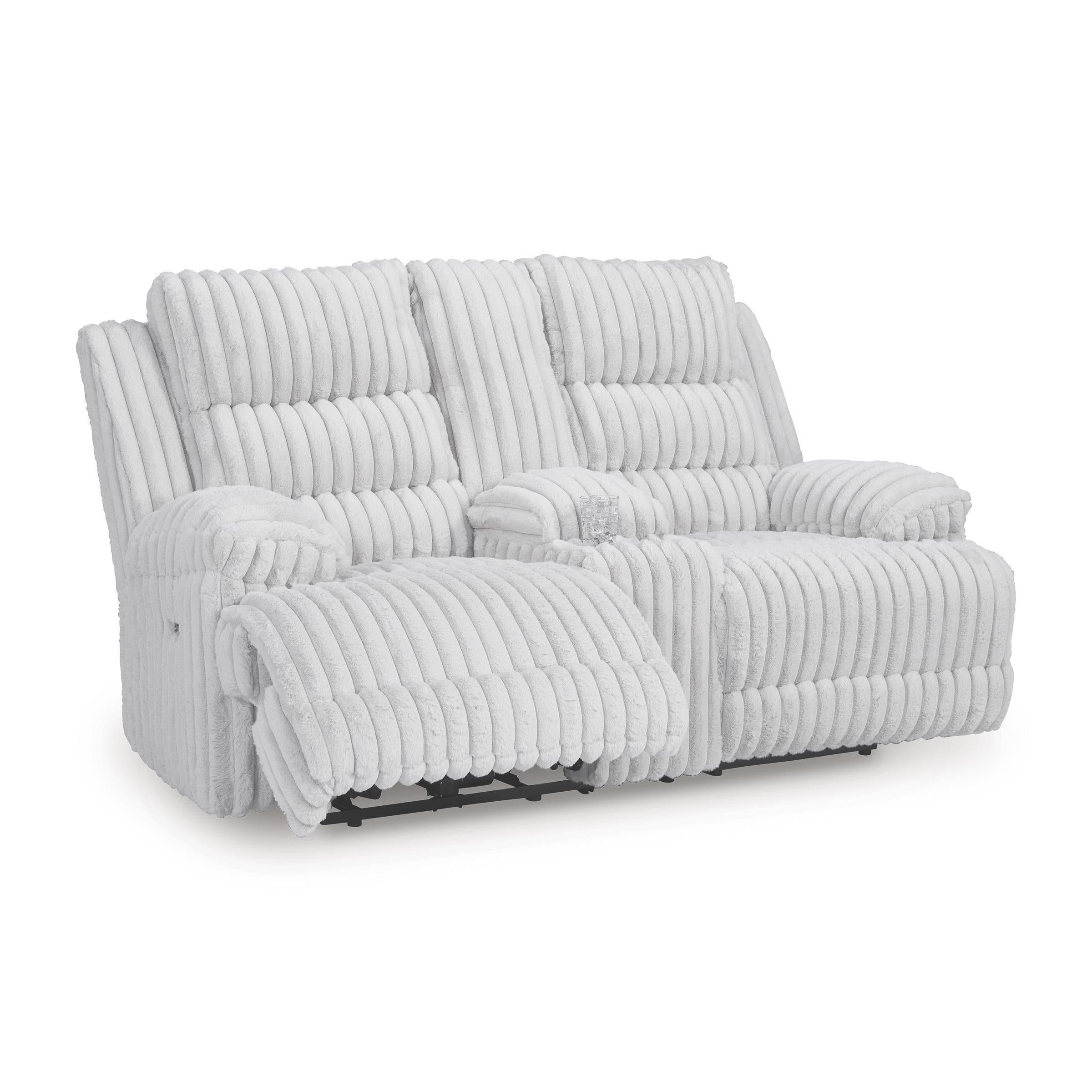  Manufacturer Color_Alloy --  Signature Design by Ashley Falls Power Reclining Fabric Loveseat with Console IMAGE 2