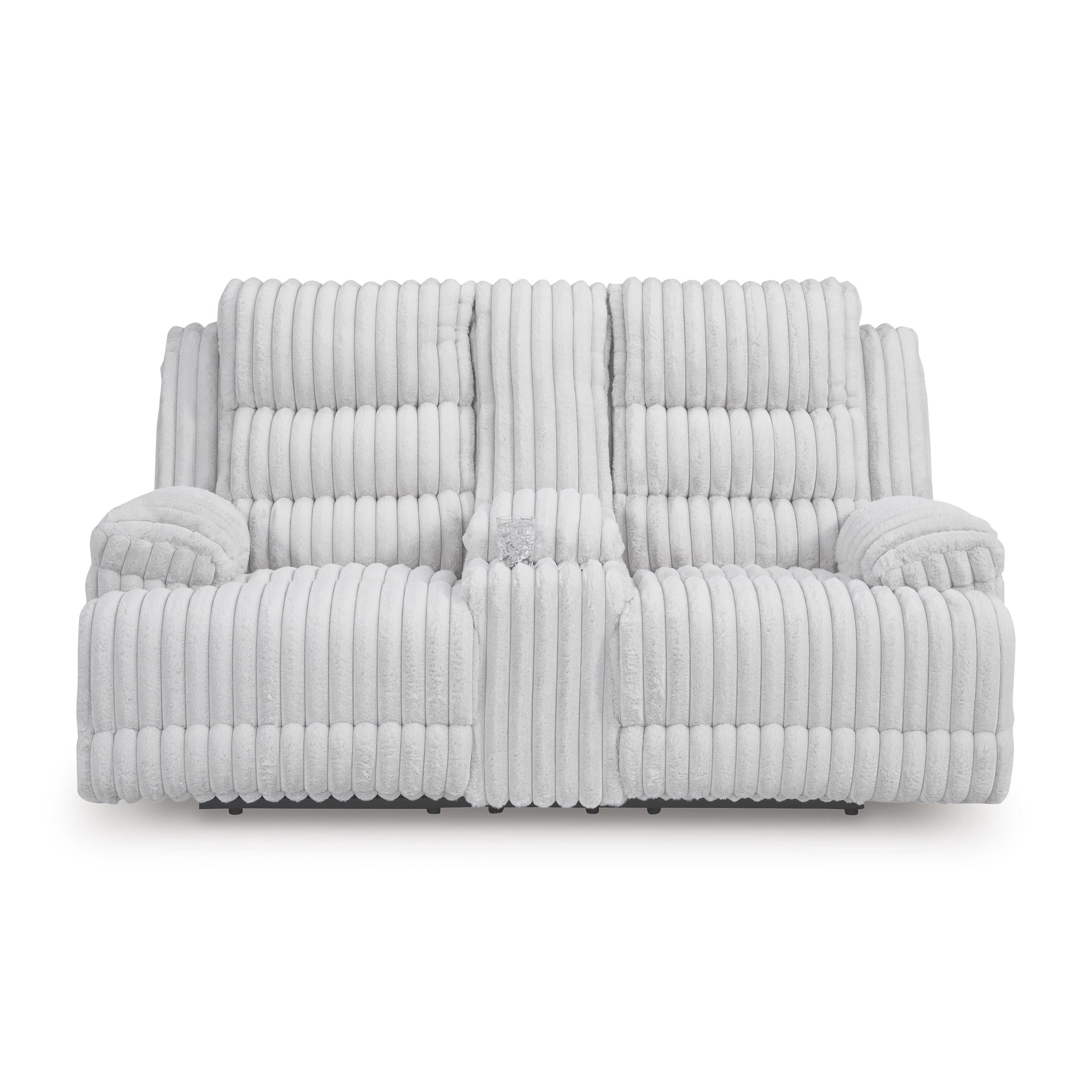  Manufacturer Color_Alloy --  Signature Design by Ashley Falls Power Reclining Fabric Loveseat with Console IMAGE 3