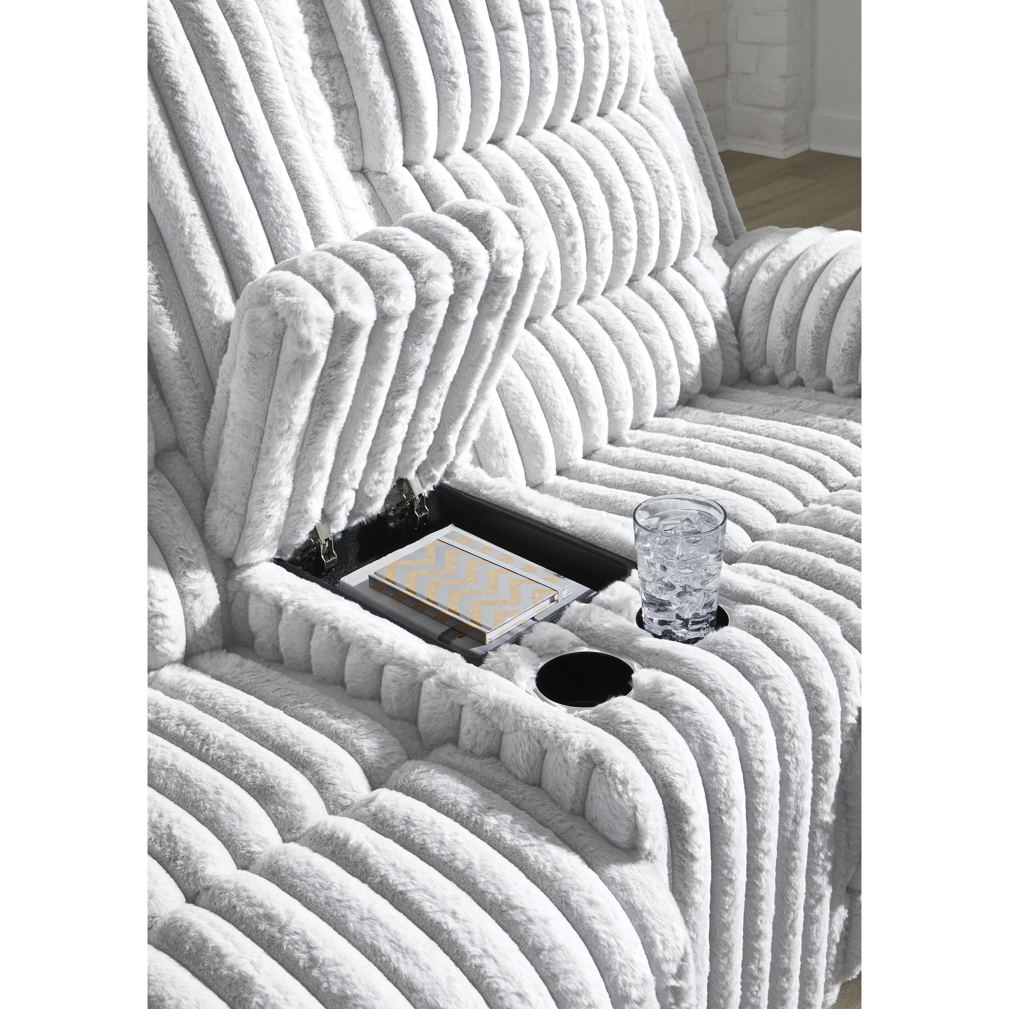  Manufacturer Color_Alloy --  Signature Design by Ashley Falls Power Reclining Fabric Loveseat with Console IMAGE 6
