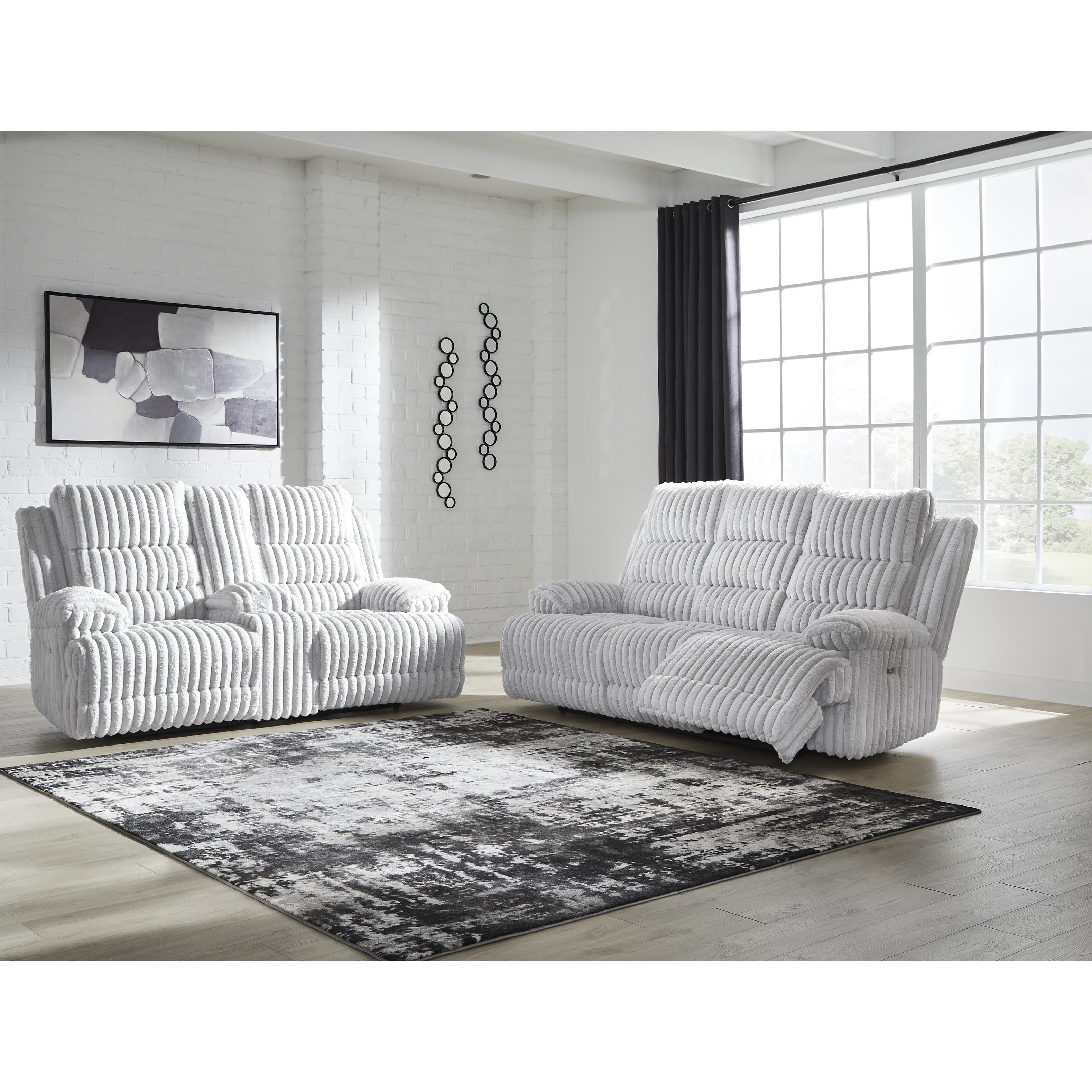  Manufacturer Color_Alloy --  Signature Design by Ashley Falls Power Reclining Fabric Loveseat with Console IMAGE 7