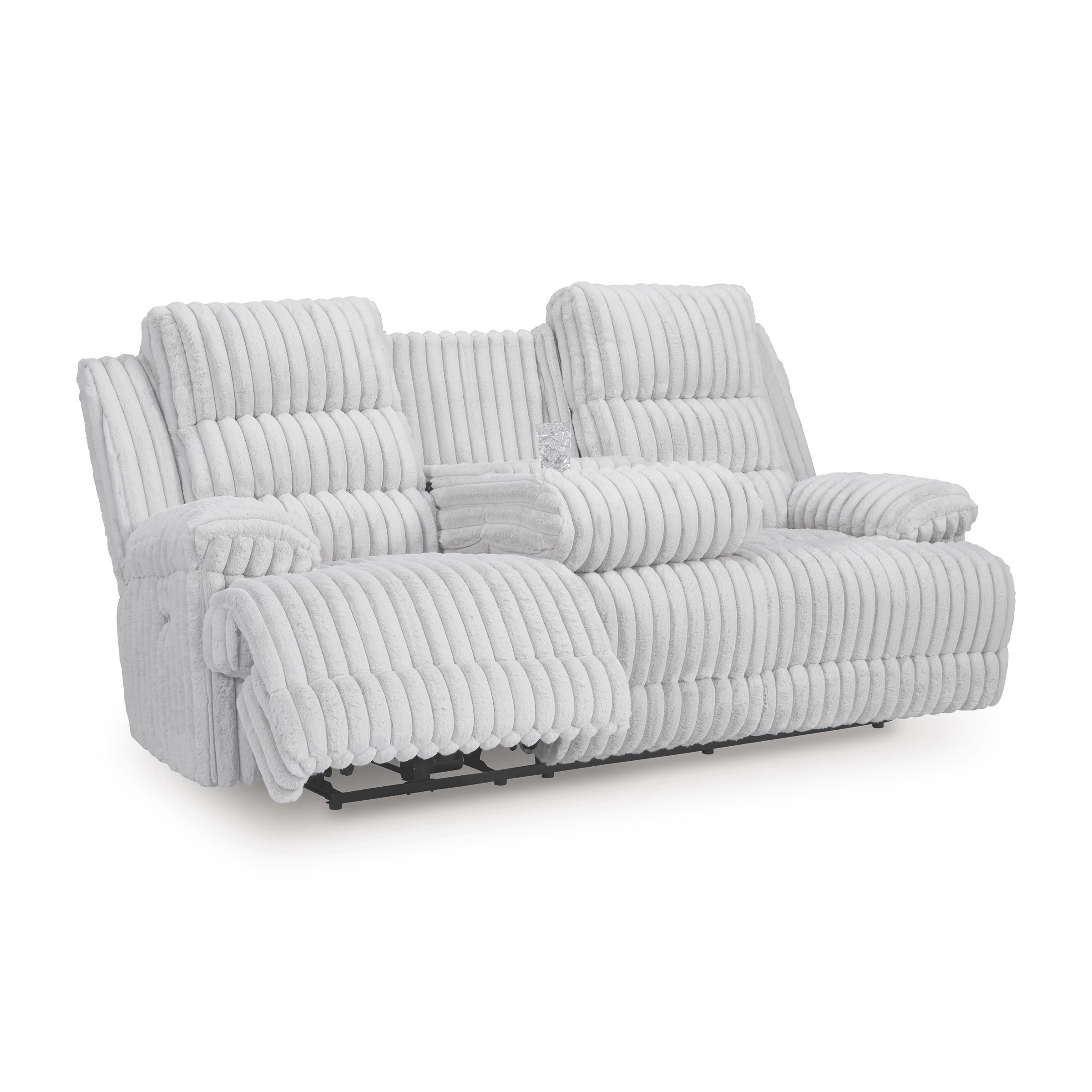  Manufacturer Color_Alloy --  Signature Design by Ashley Falls Power Reclining Fabric Sofa IMAGE 1