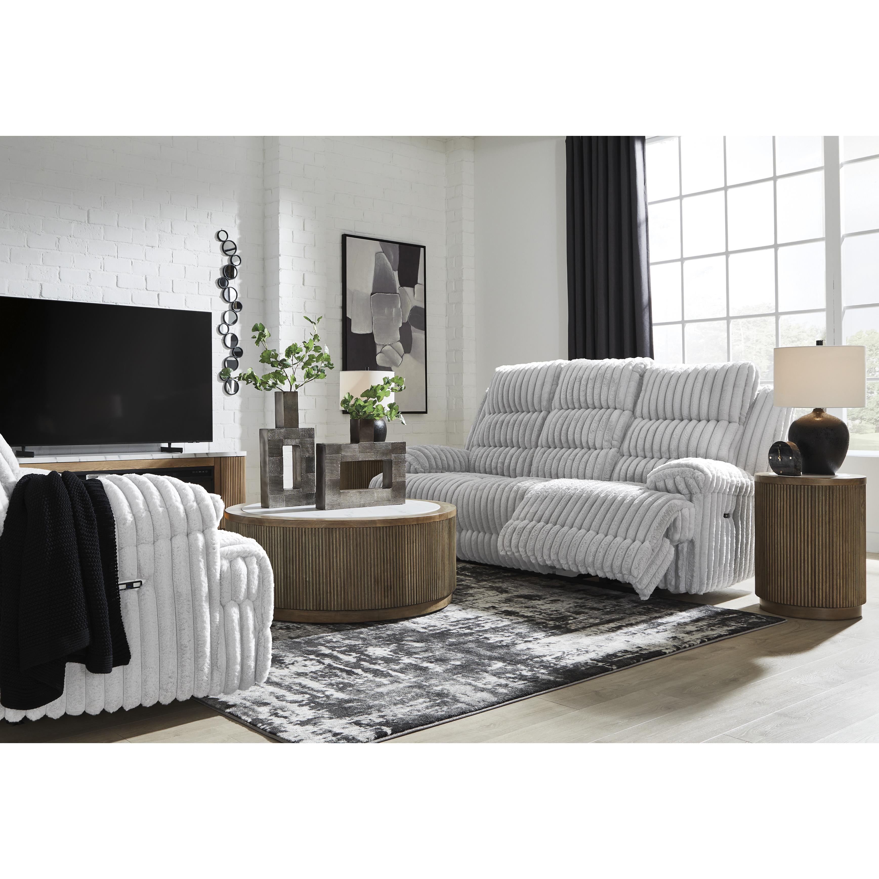  Manufacturer Color_Alloy --  Signature Design by Ashley Falls Power Reclining Fabric Sofa IMAGE 13