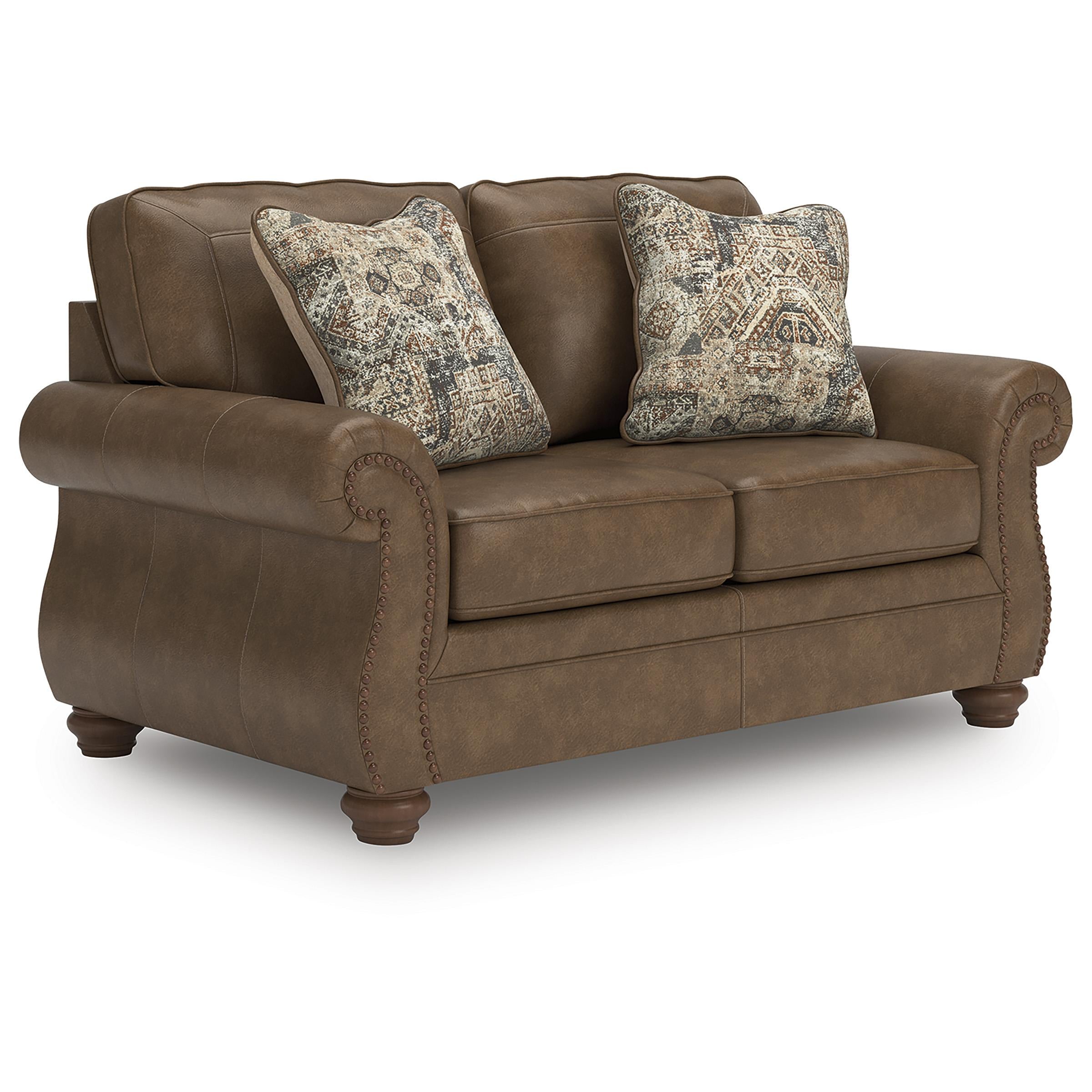  Manufacturer Color_Earth --  Signature Design by Ashley Chasemore Stationary Leather Look Loveseat IMAGE 1
