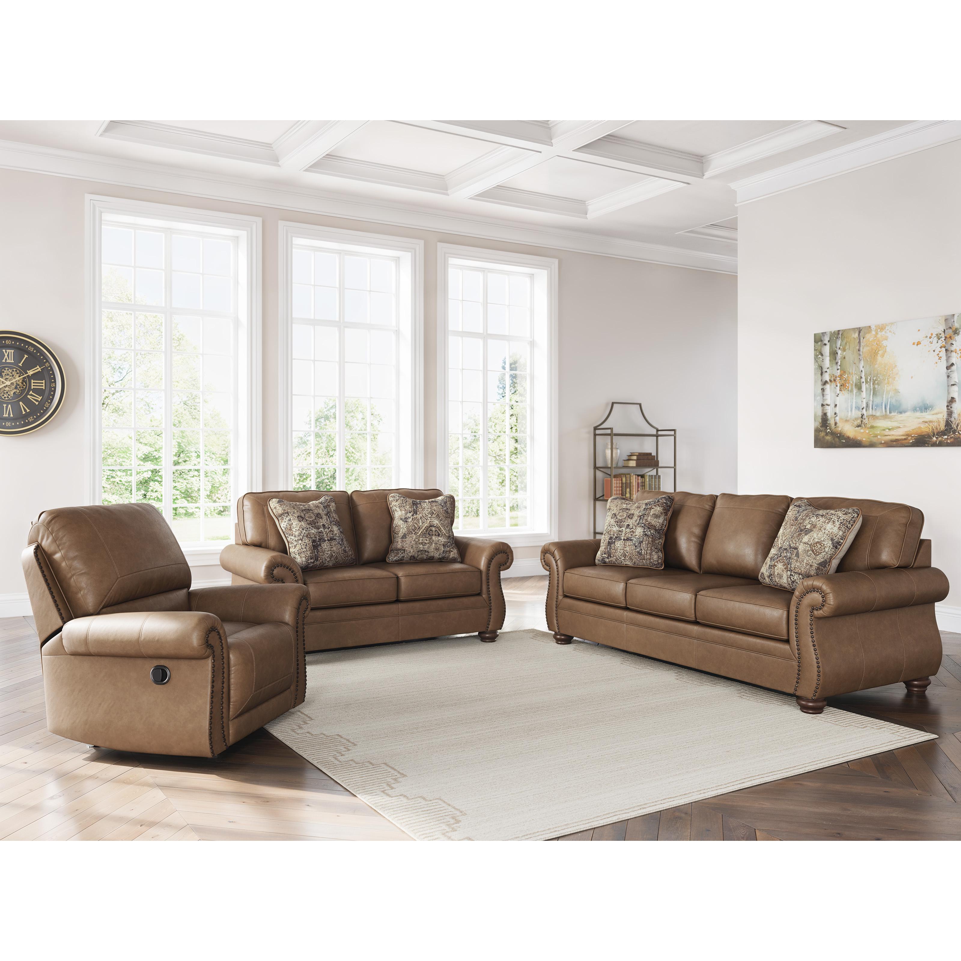  Manufacturer Color_Earth --  Signature Design by Ashley Chasemore Stationary Leather Look Loveseat IMAGE 10
