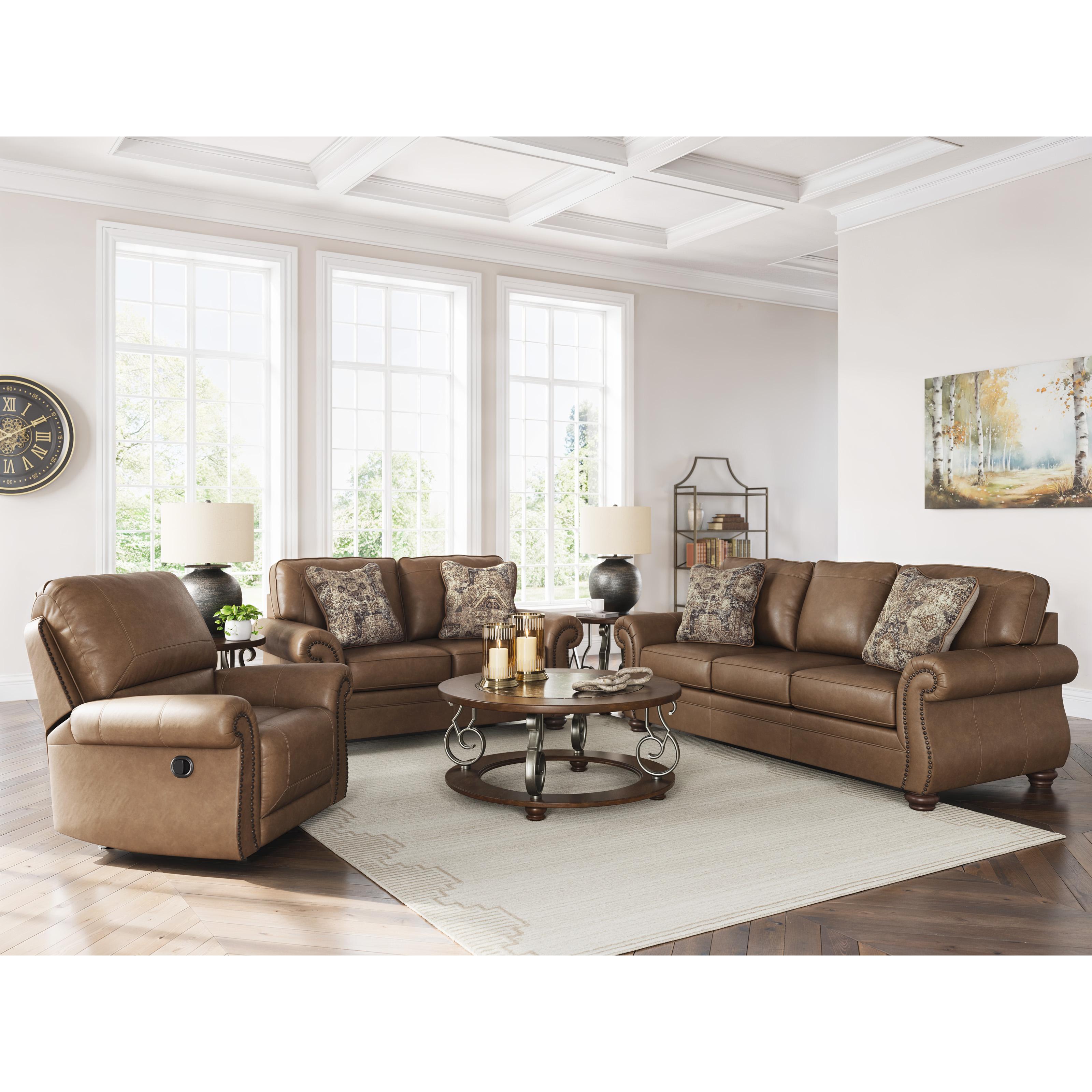  Manufacturer Color_Earth --  Signature Design by Ashley Chasemore Stationary Leather Look Loveseat IMAGE 11