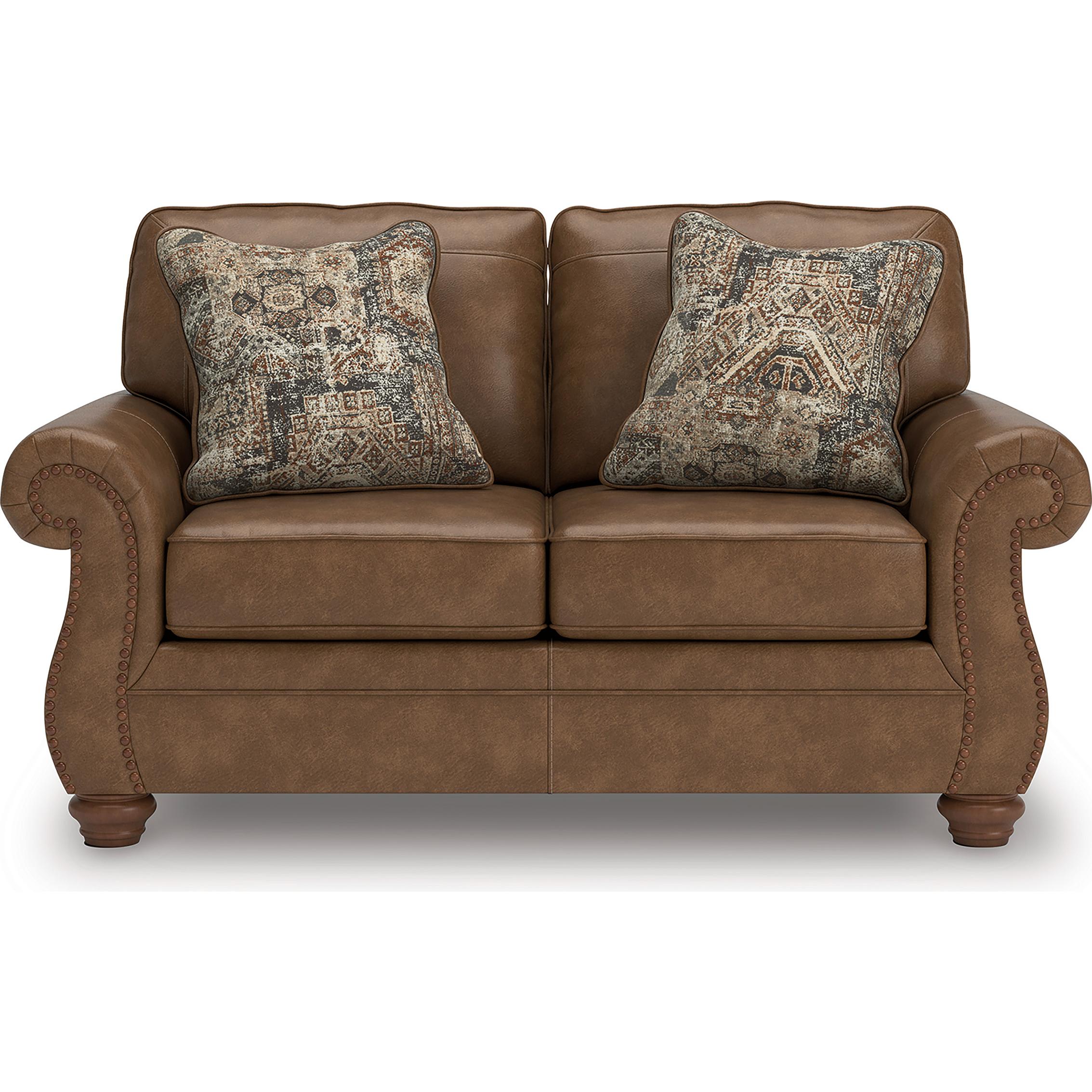  Manufacturer Color_Earth --  Signature Design by Ashley Chasemore Stationary Leather Look Loveseat IMAGE 2