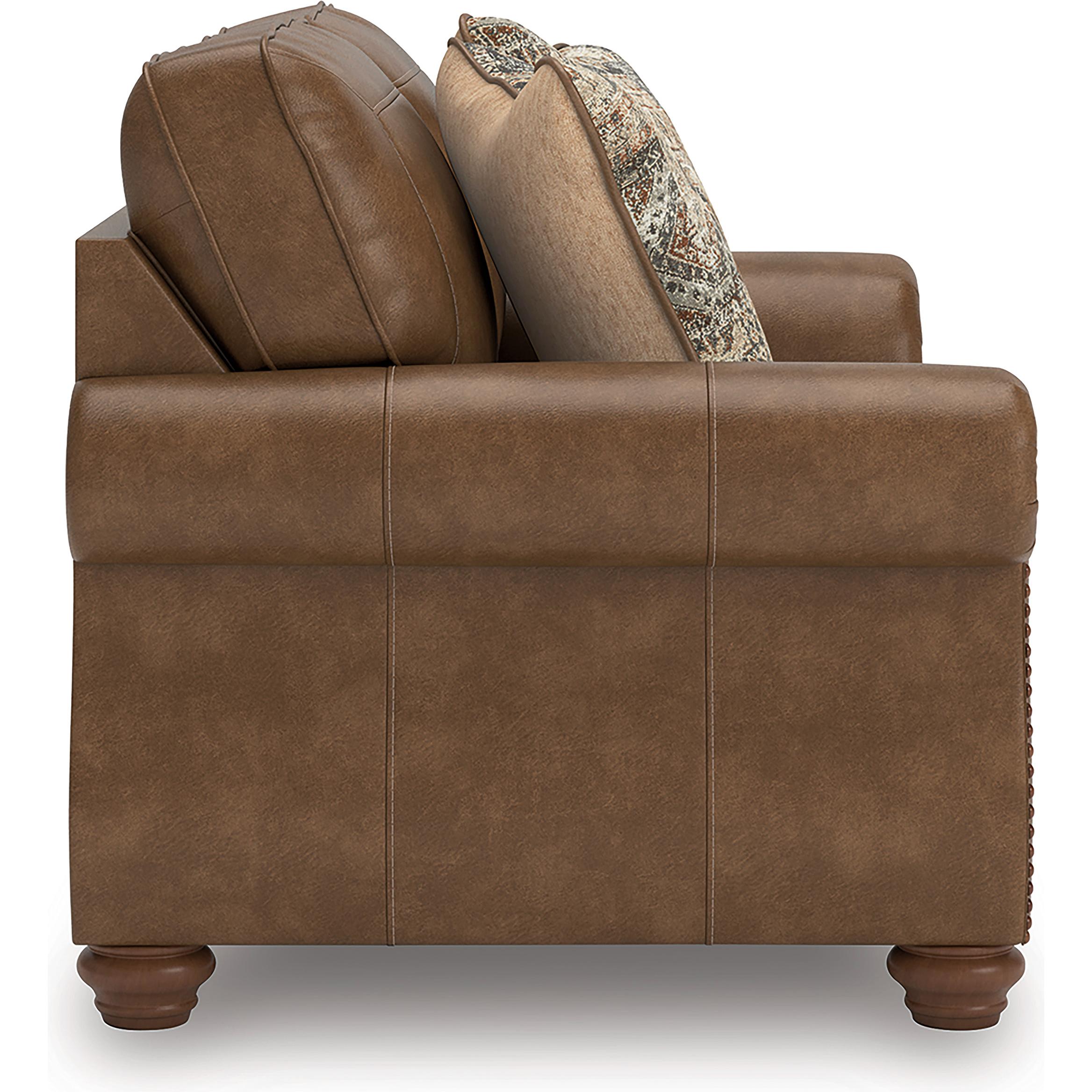  Manufacturer Color_Earth --  Signature Design by Ashley Chasemore Stationary Leather Look Loveseat IMAGE 3