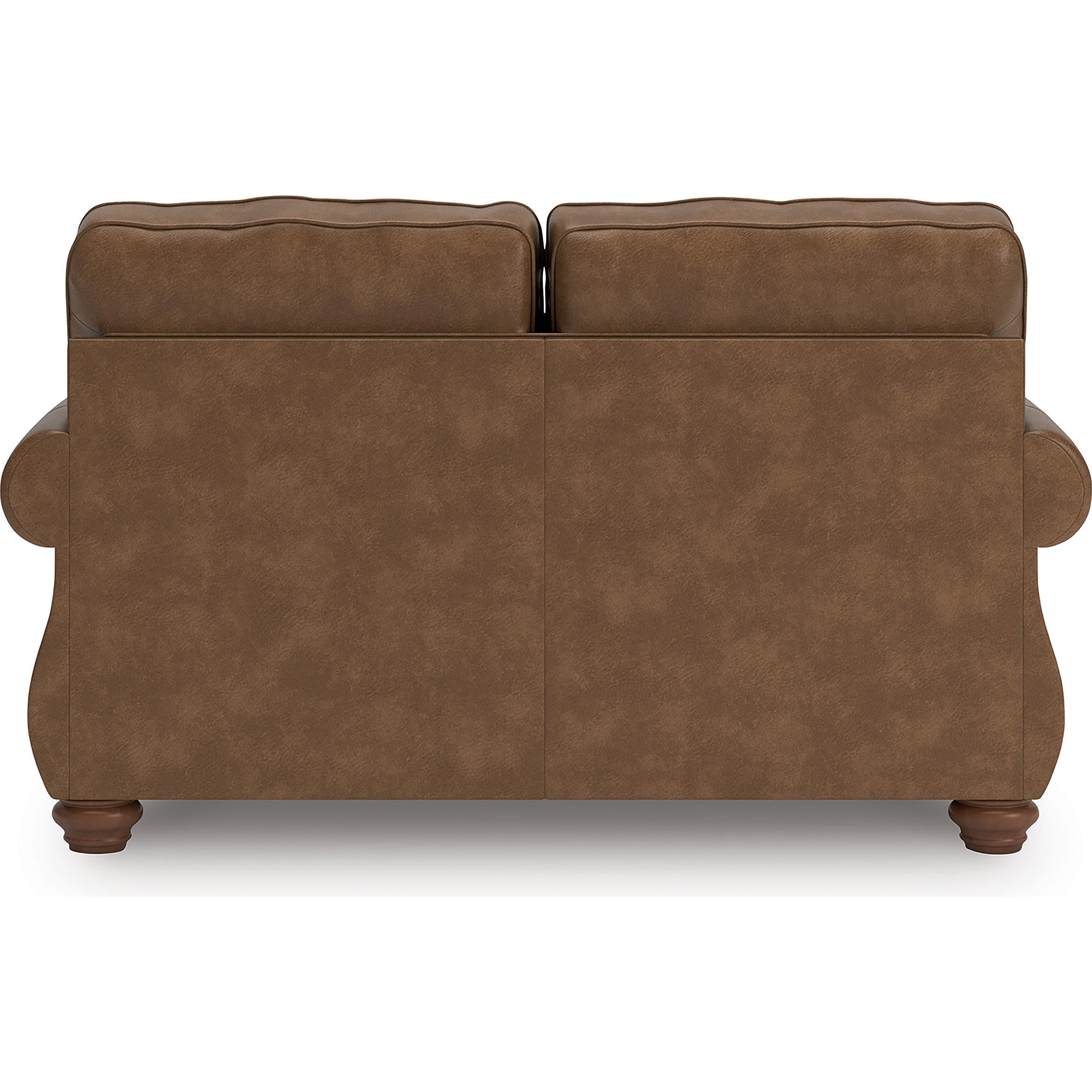 Manufacturer Color_Earth --  Signature Design by Ashley Chasemore Stationary Leather Look Loveseat IMAGE 4