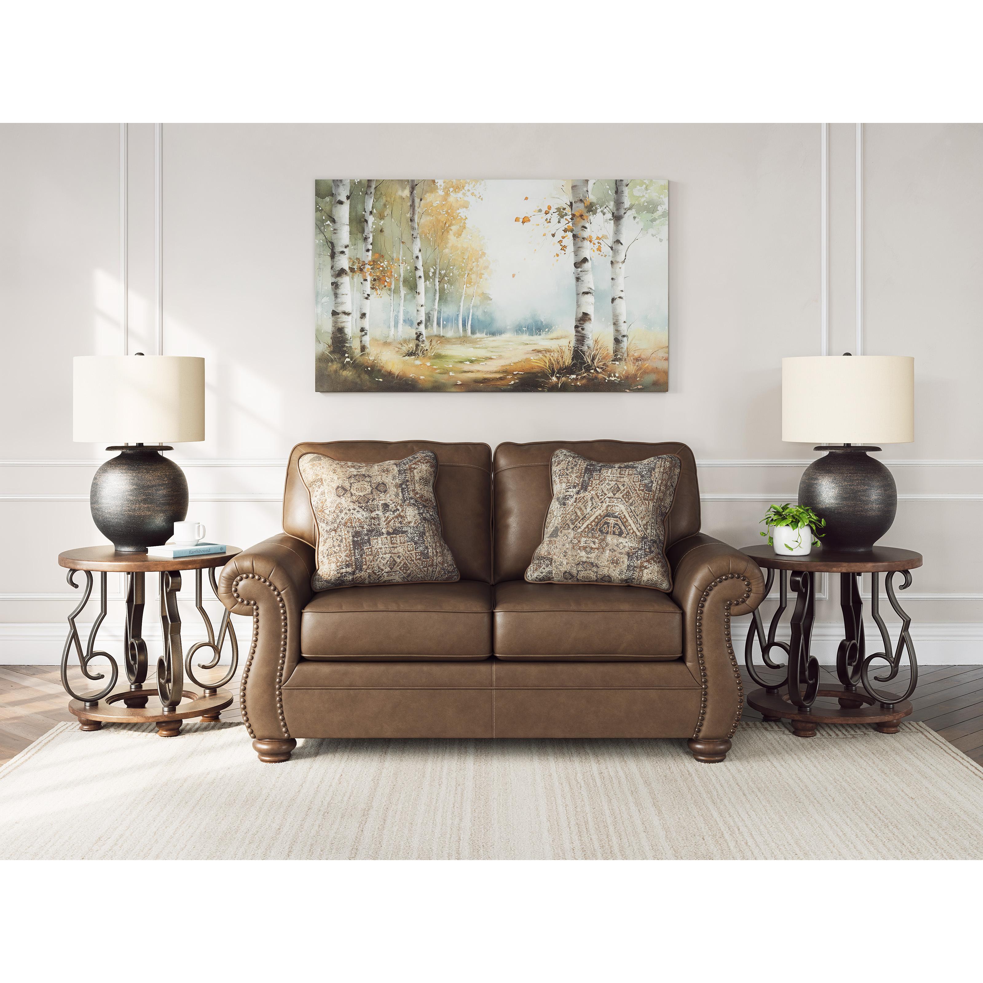  Manufacturer Color_Earth --  Signature Design by Ashley Chasemore Stationary Leather Look Loveseat IMAGE 5