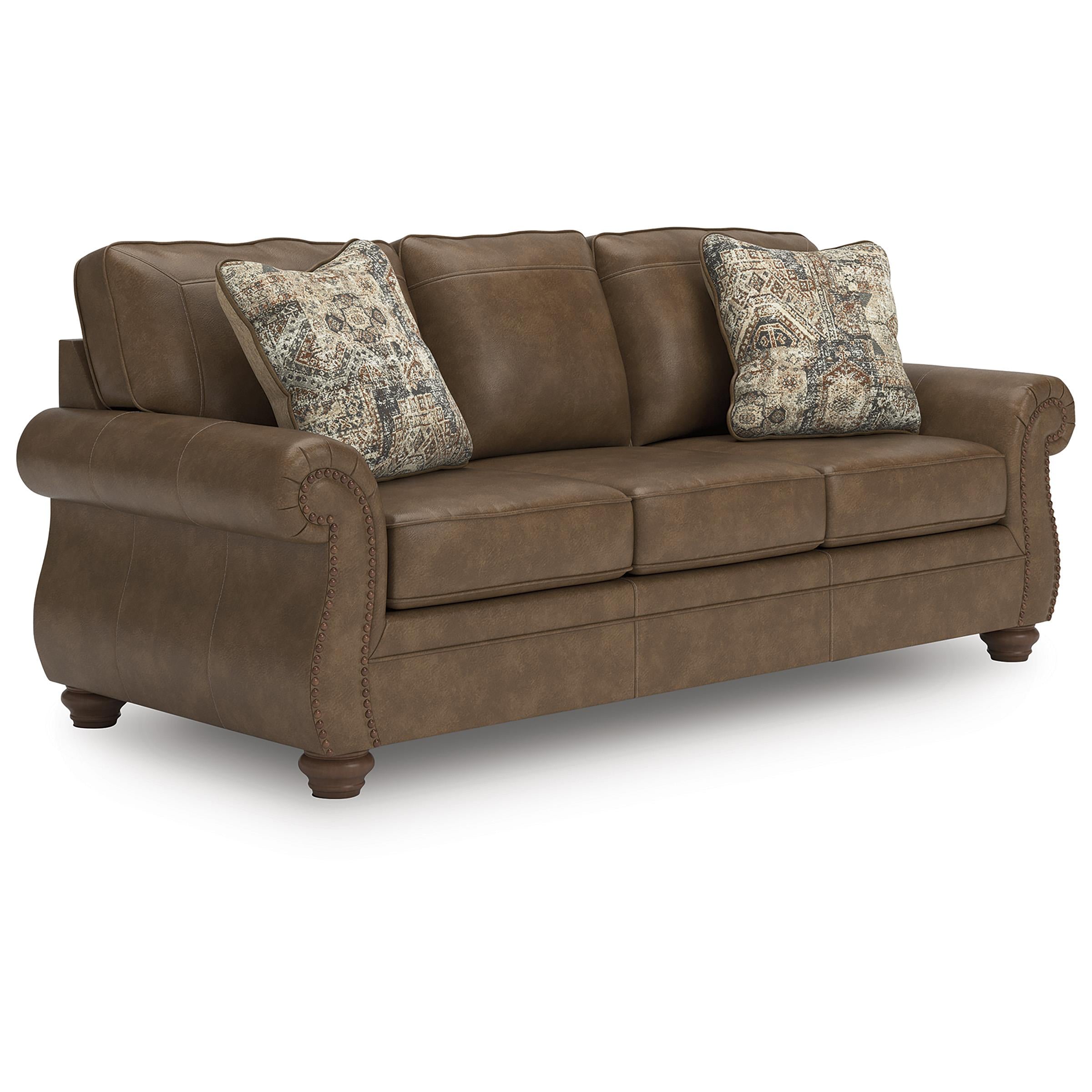  Manufacturer Color_Earth --  Signature Design by Ashley Chasemore Stationary Leather Look Sofa IMAGE 1