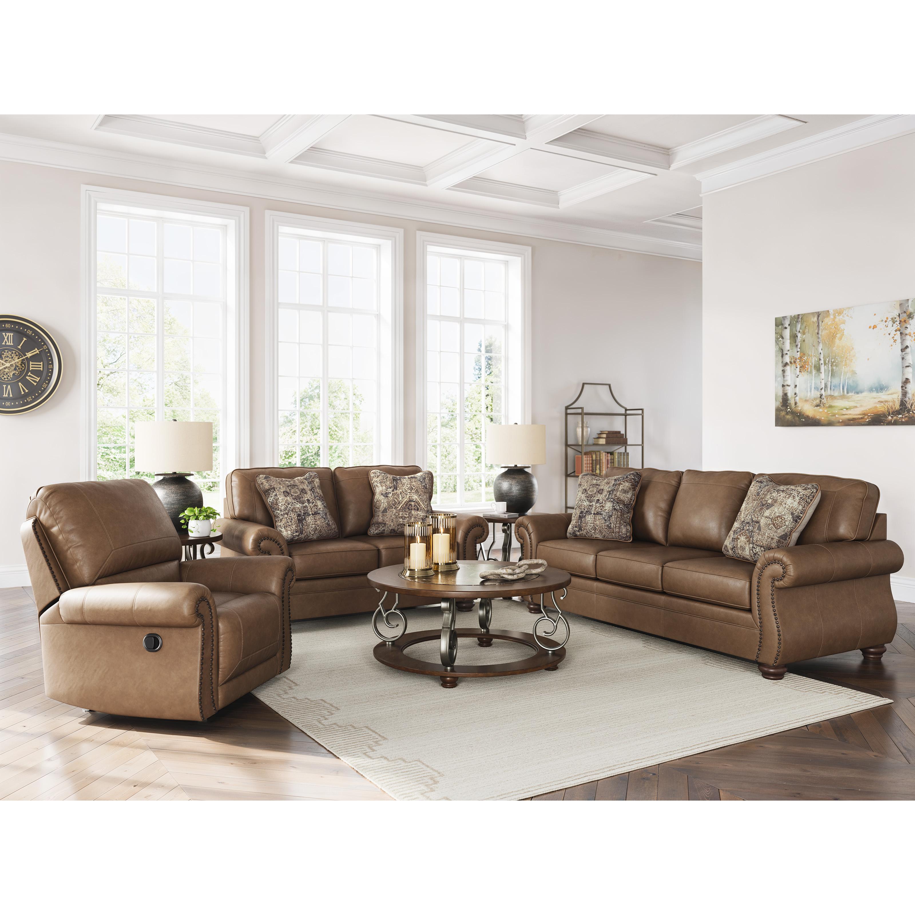  Manufacturer Color_Earth --  Signature Design by Ashley Chasemore Stationary Leather Look Sofa IMAGE 12