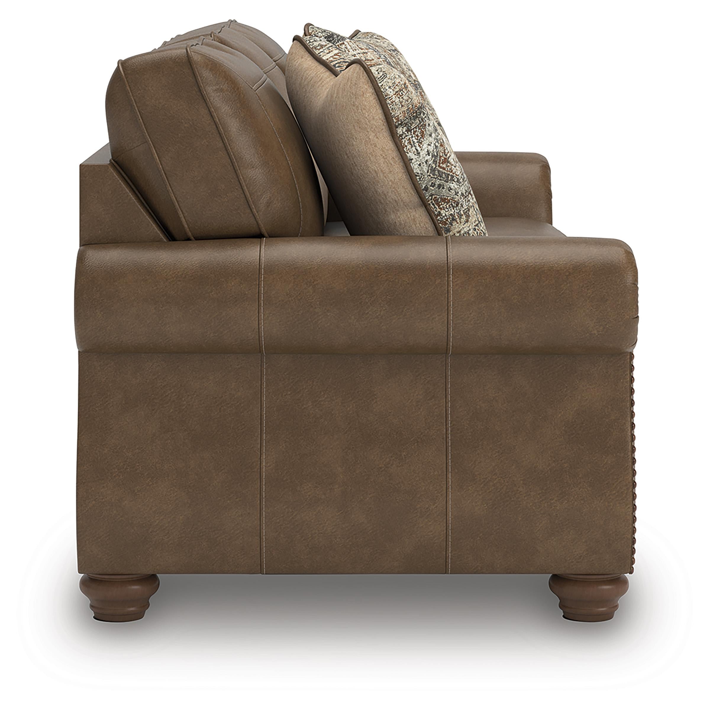  Manufacturer Color_Earth --  Signature Design by Ashley Chasemore Stationary Leather Look Sofa IMAGE 3