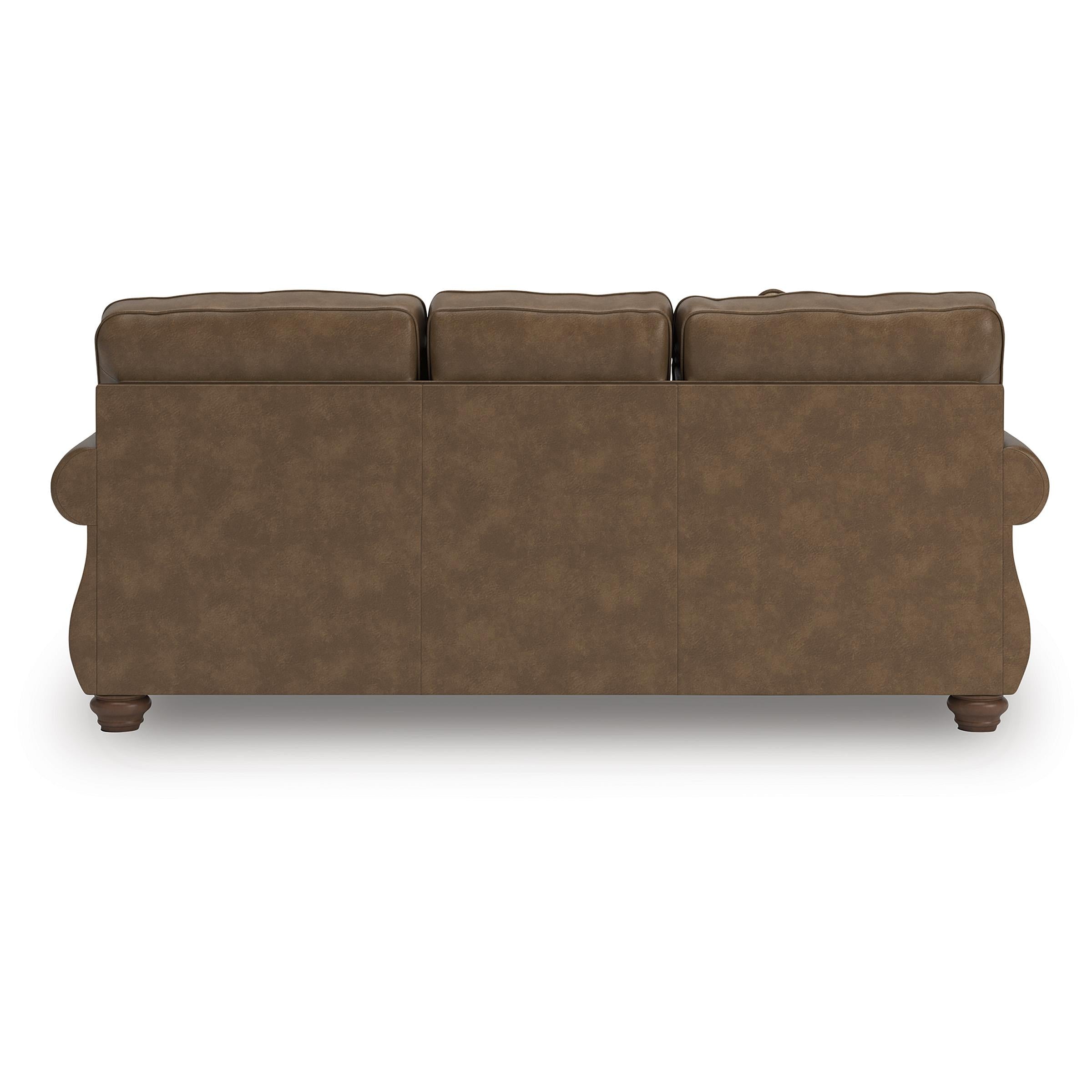  Manufacturer Color_Earth --  Signature Design by Ashley Chasemore Stationary Leather Look Sofa IMAGE 4