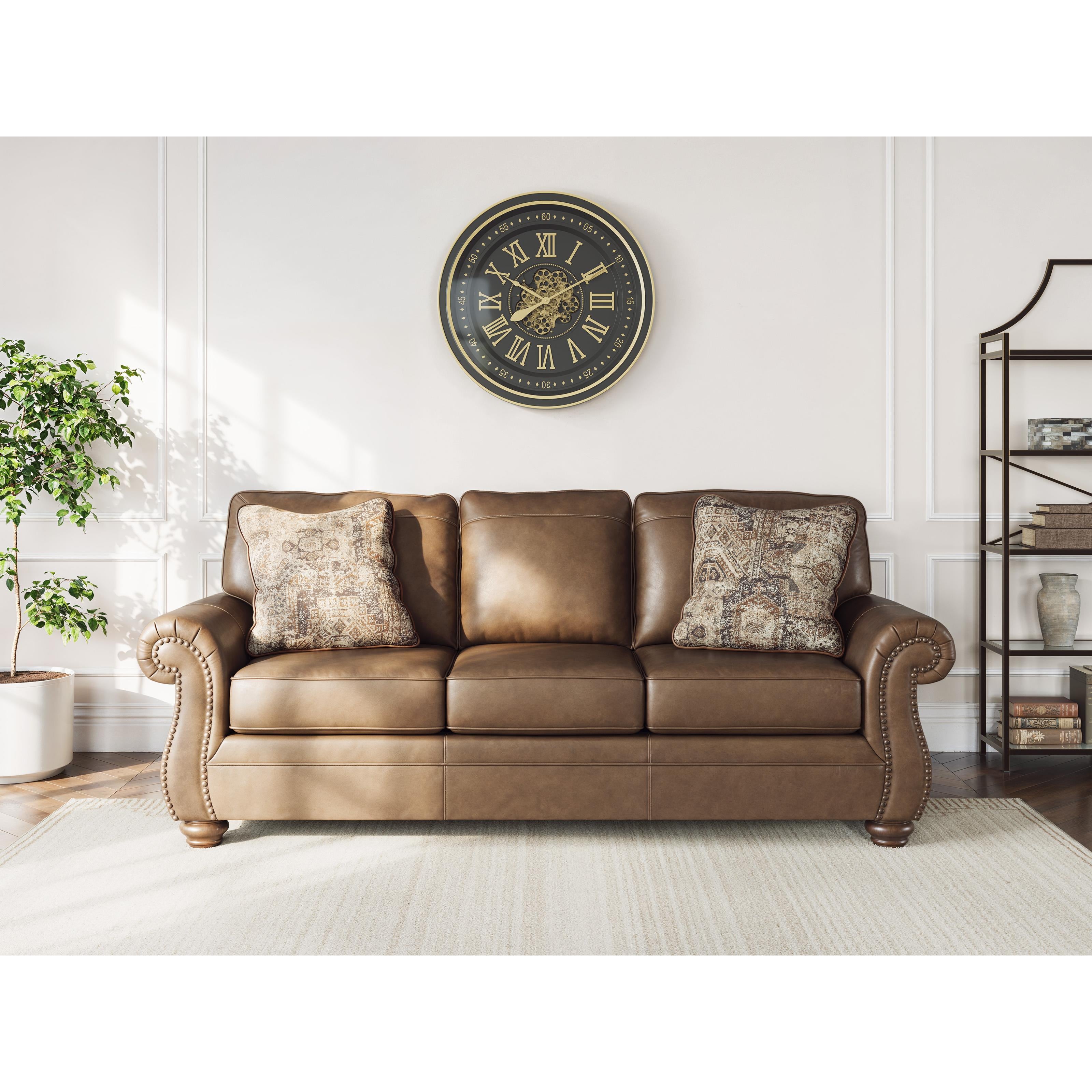  Manufacturer Color_Earth --  Signature Design by Ashley Chasemore Stationary Leather Look Sofa IMAGE 5