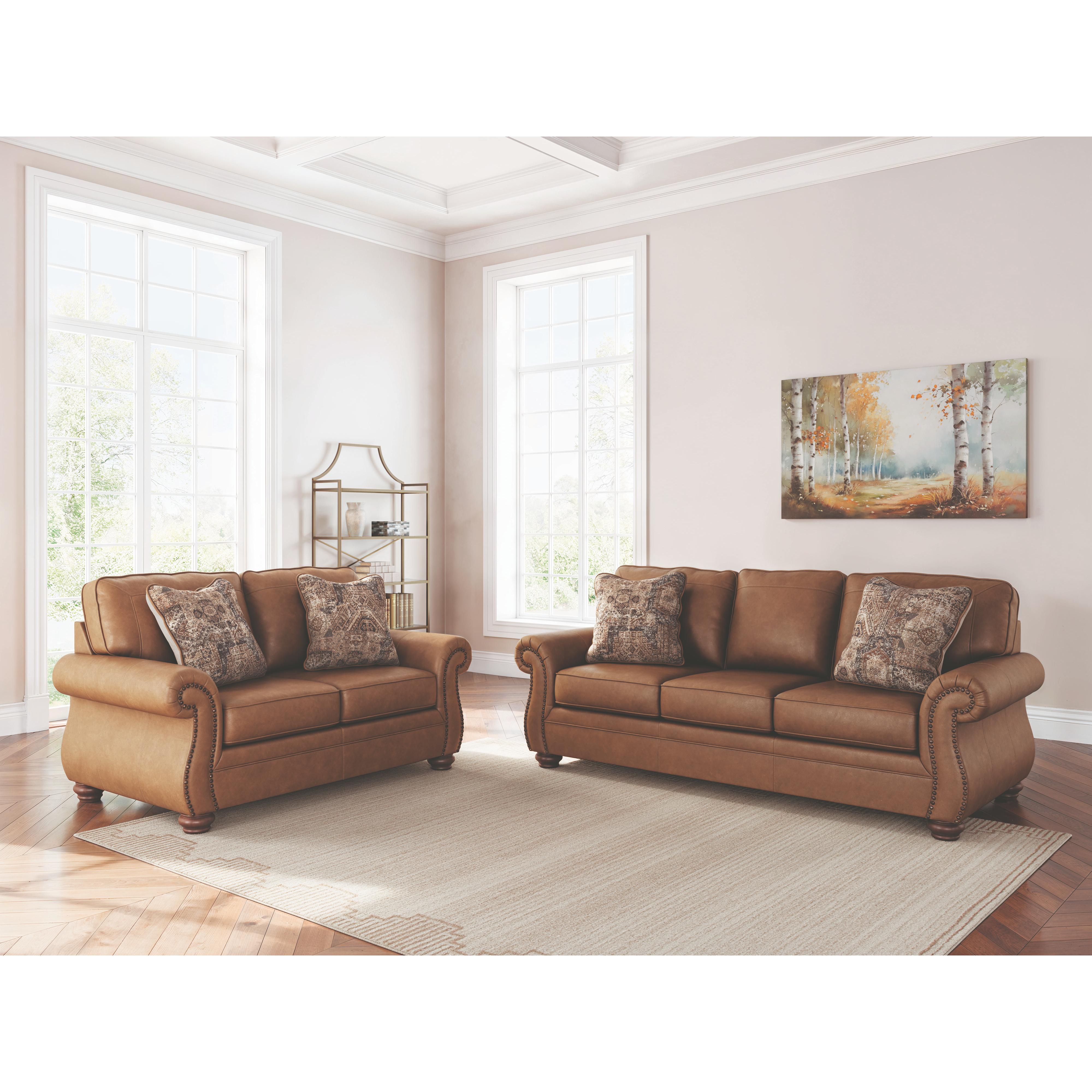  Manufacturer Color_Earth --  Signature Design by Ashley Chasemore Stationary Leather Look Sofa IMAGE 7