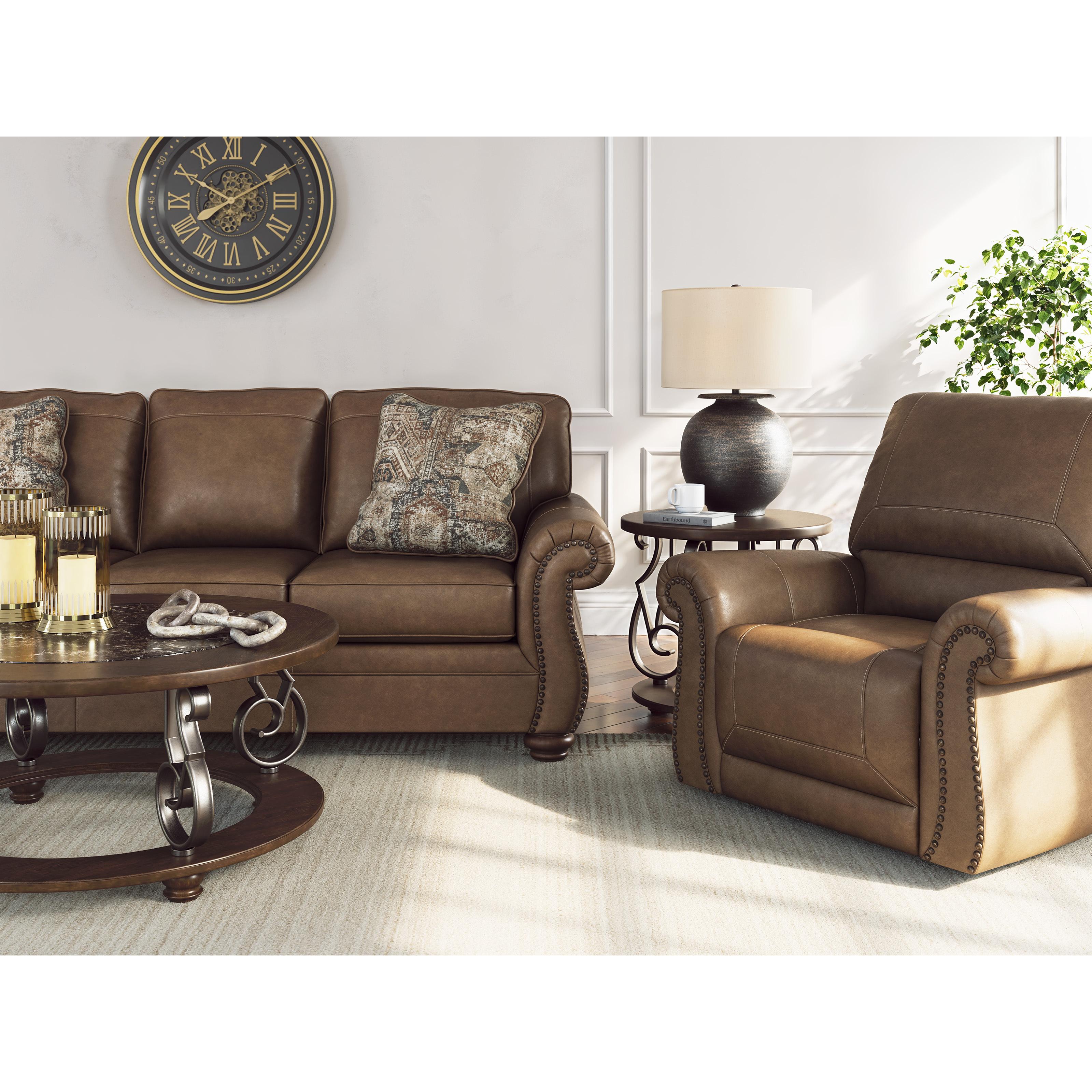  Manufacturer Color_Earth --  Signature Design by Ashley Chasemore Stationary Leather Look Sofa IMAGE 9