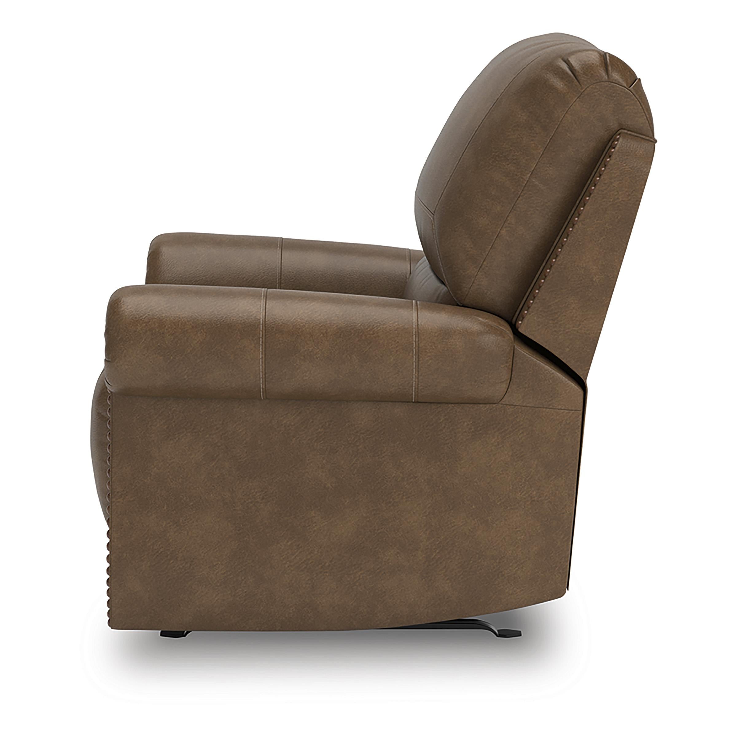  Manufacturer Color_Earth --  Signature Design by Ashley Chasemore Swivel Glider Leather Look Recliner IMAGE 5