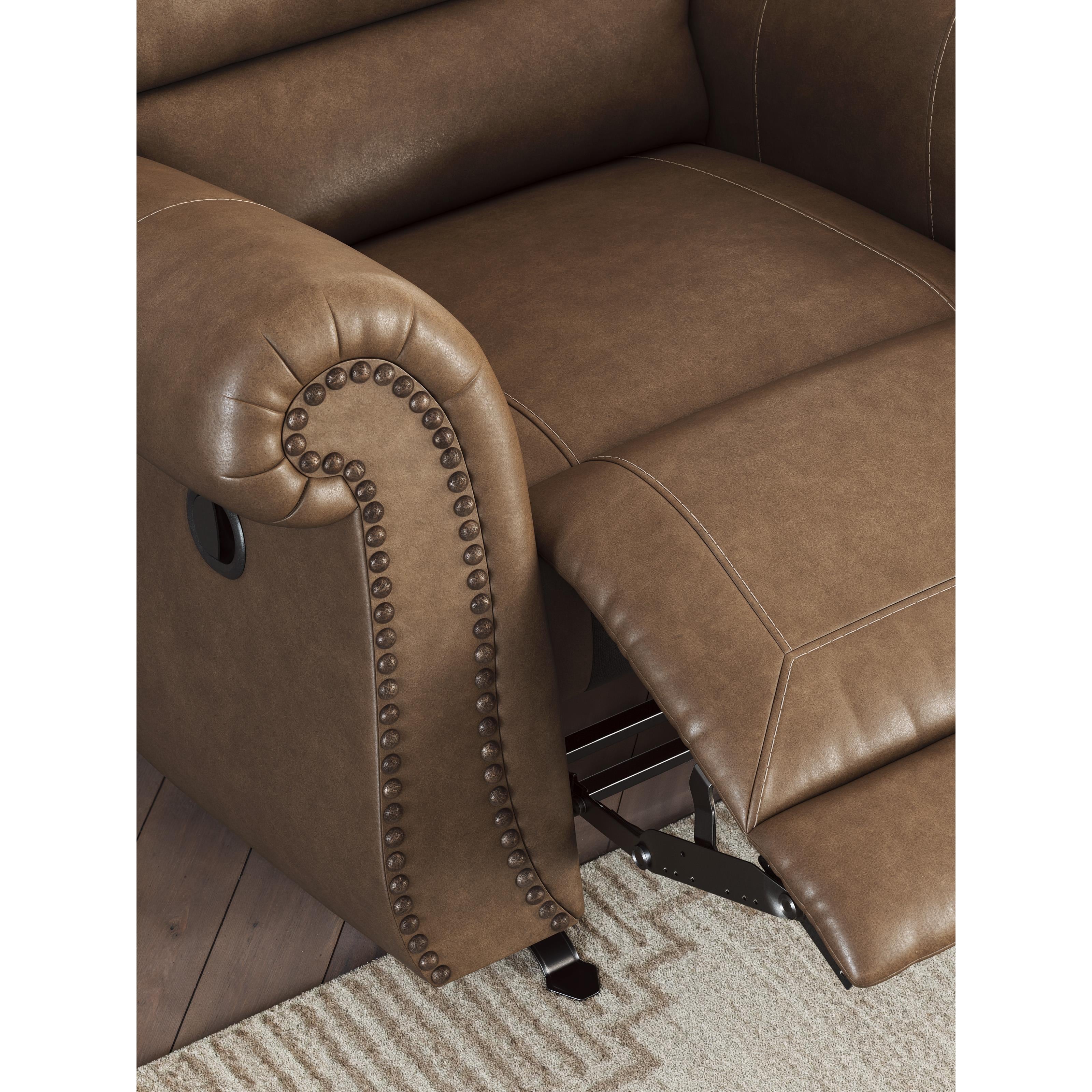  Manufacturer Color_Earth --  Signature Design by Ashley Chasemore Swivel Glider Leather Look Recliner IMAGE 9