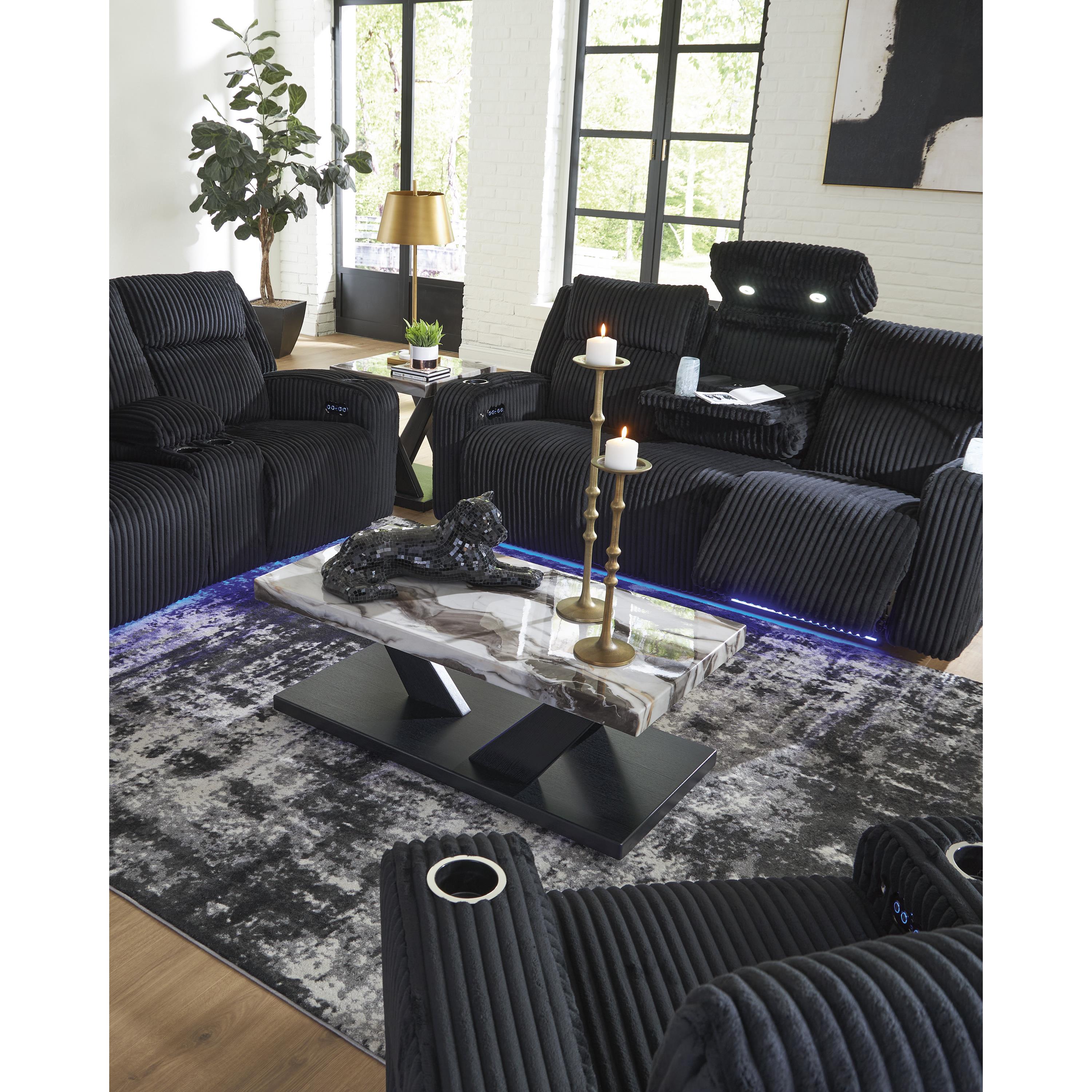  Manufacturer Color_Black --  Signature Design by Ashley Forest Lake Power Reclining Fabric Sofa IMAGE 10