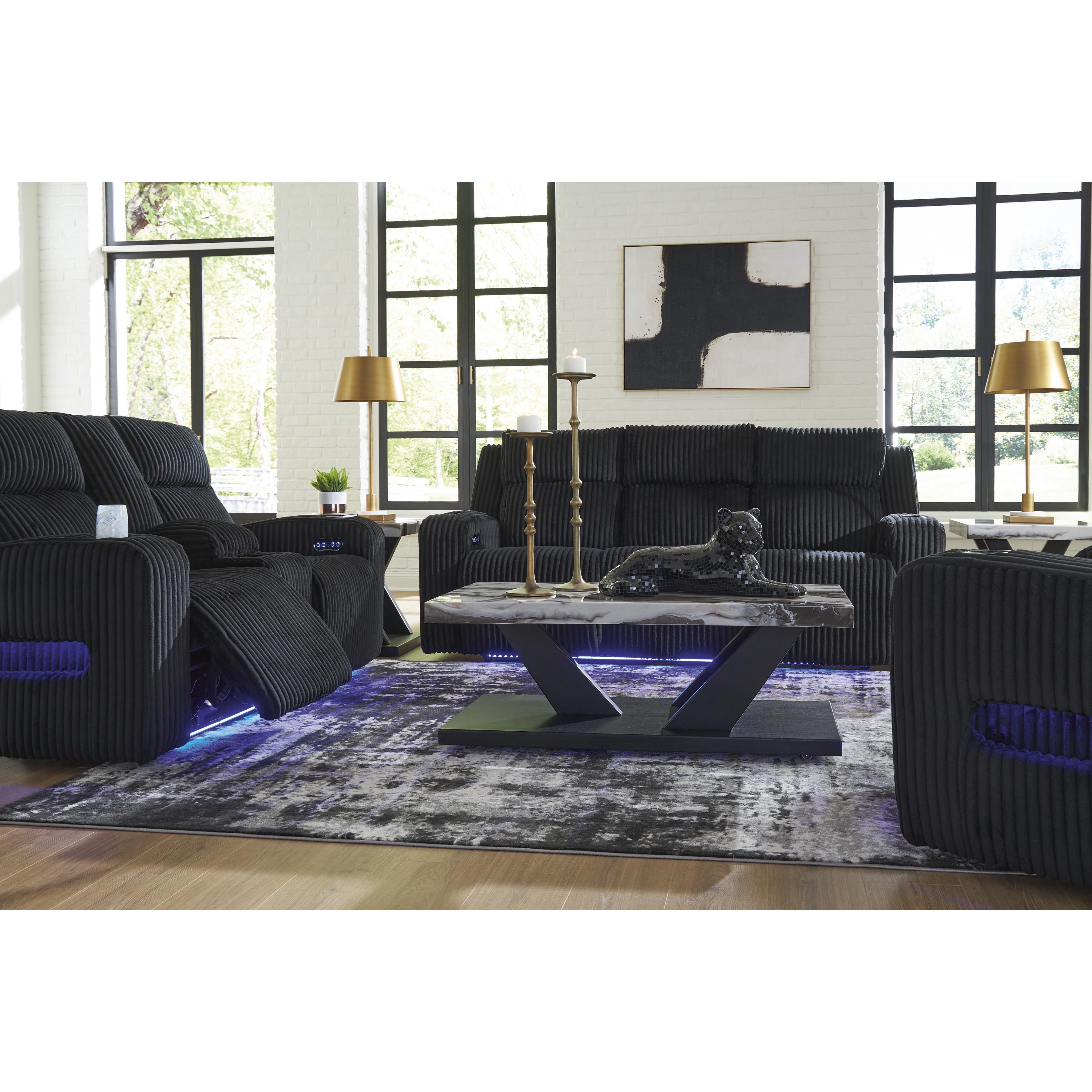  Manufacturer Color_Black --  Signature Design by Ashley Forest Lake Power Reclining Fabric Sofa IMAGE 13