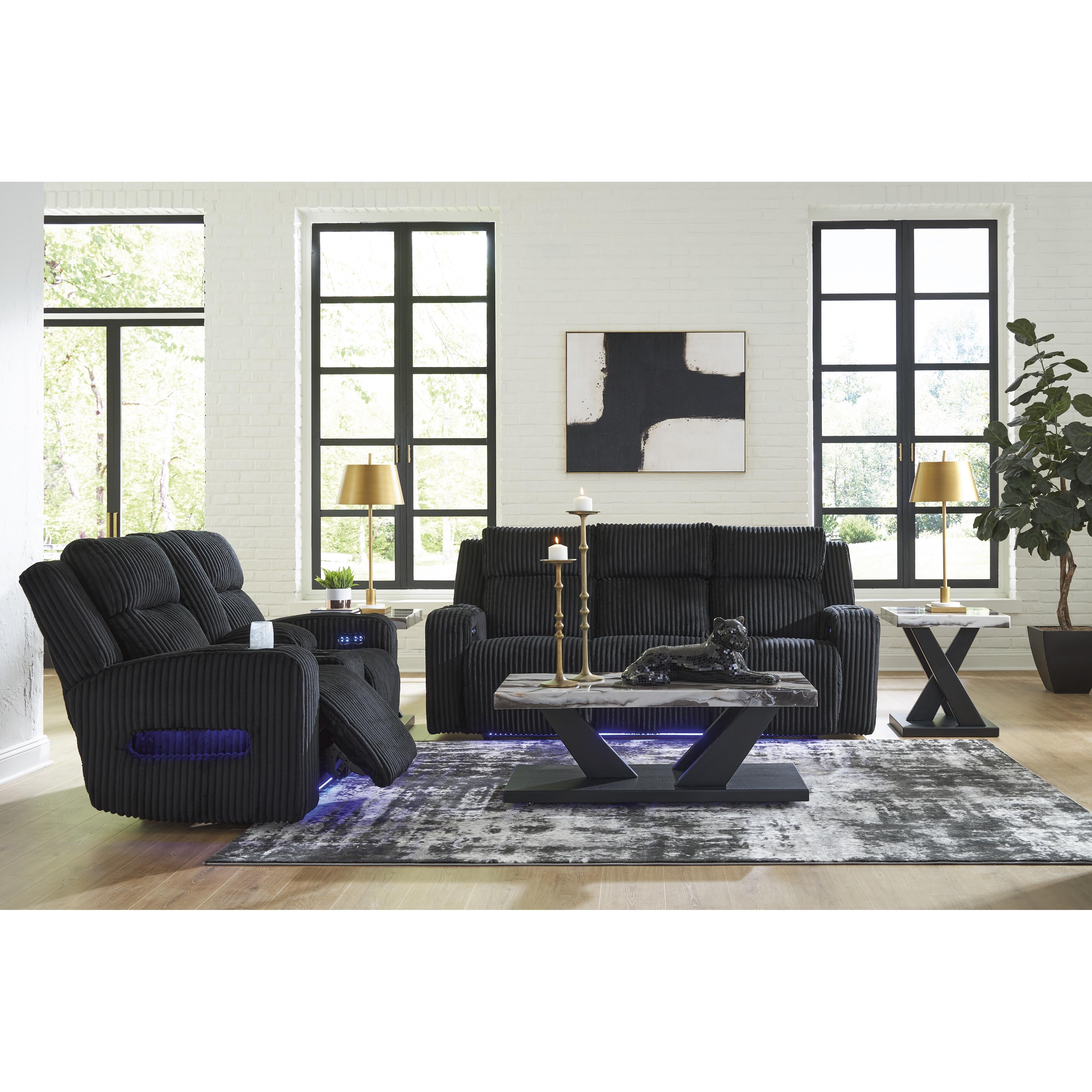  Manufacturer Color_Black --  Signature Design by Ashley Forest Lake Power Reclining Fabric Sofa IMAGE 16