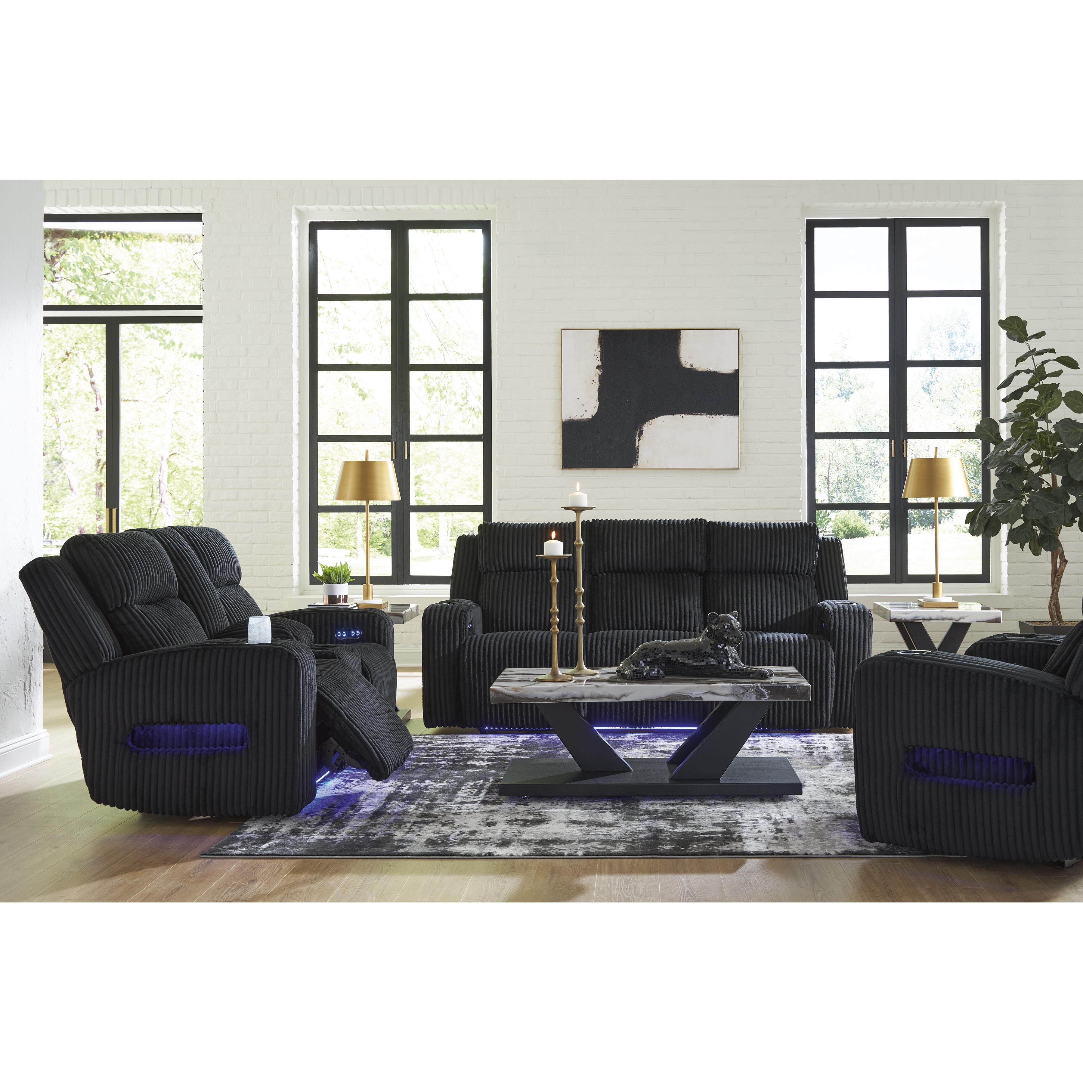  Manufacturer Color_Black --  Signature Design by Ashley Forest Lake Power Reclining Fabric Sofa IMAGE 19