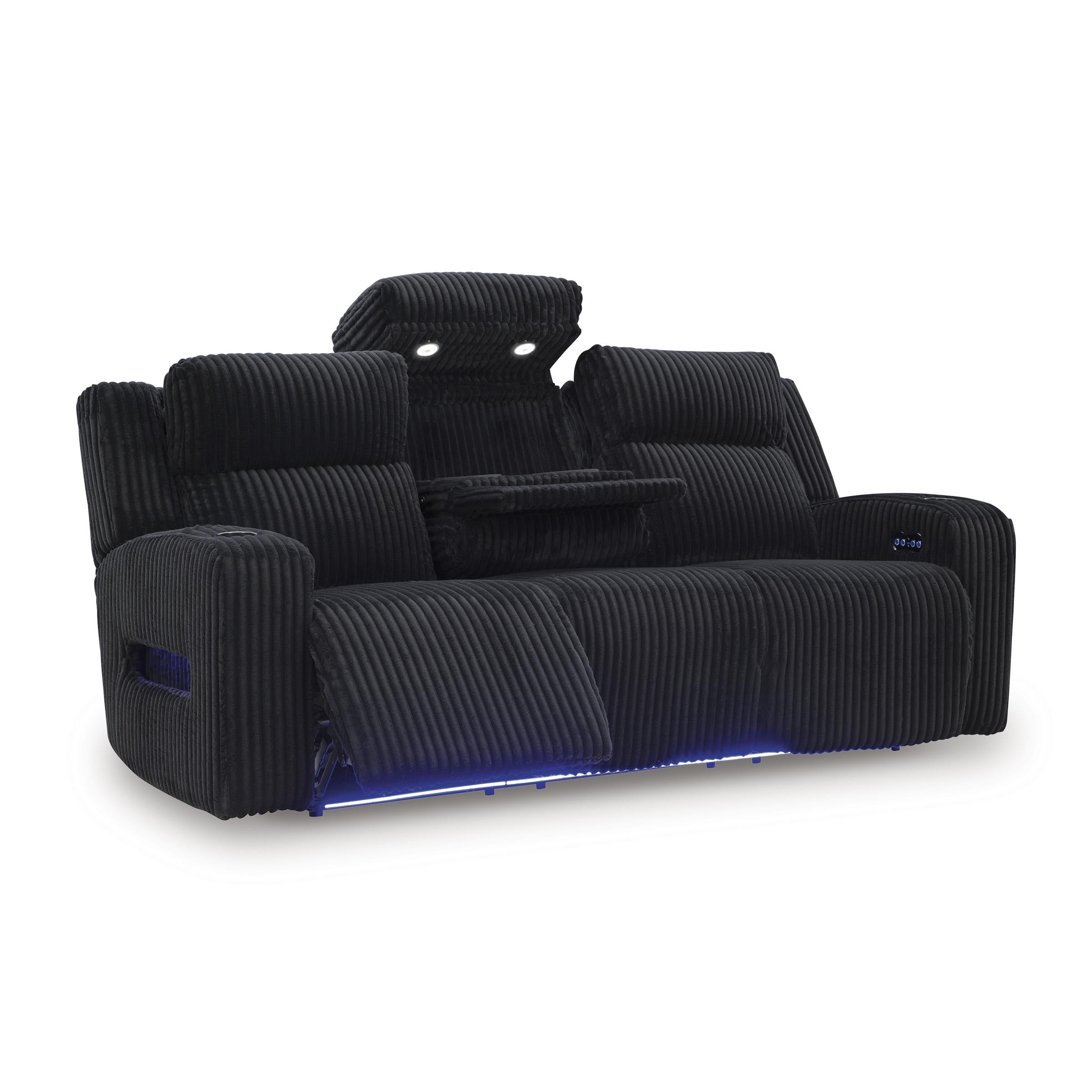  Manufacturer Color_Black --  Signature Design by Ashley Forest Lake Power Reclining Fabric Sofa IMAGE 2