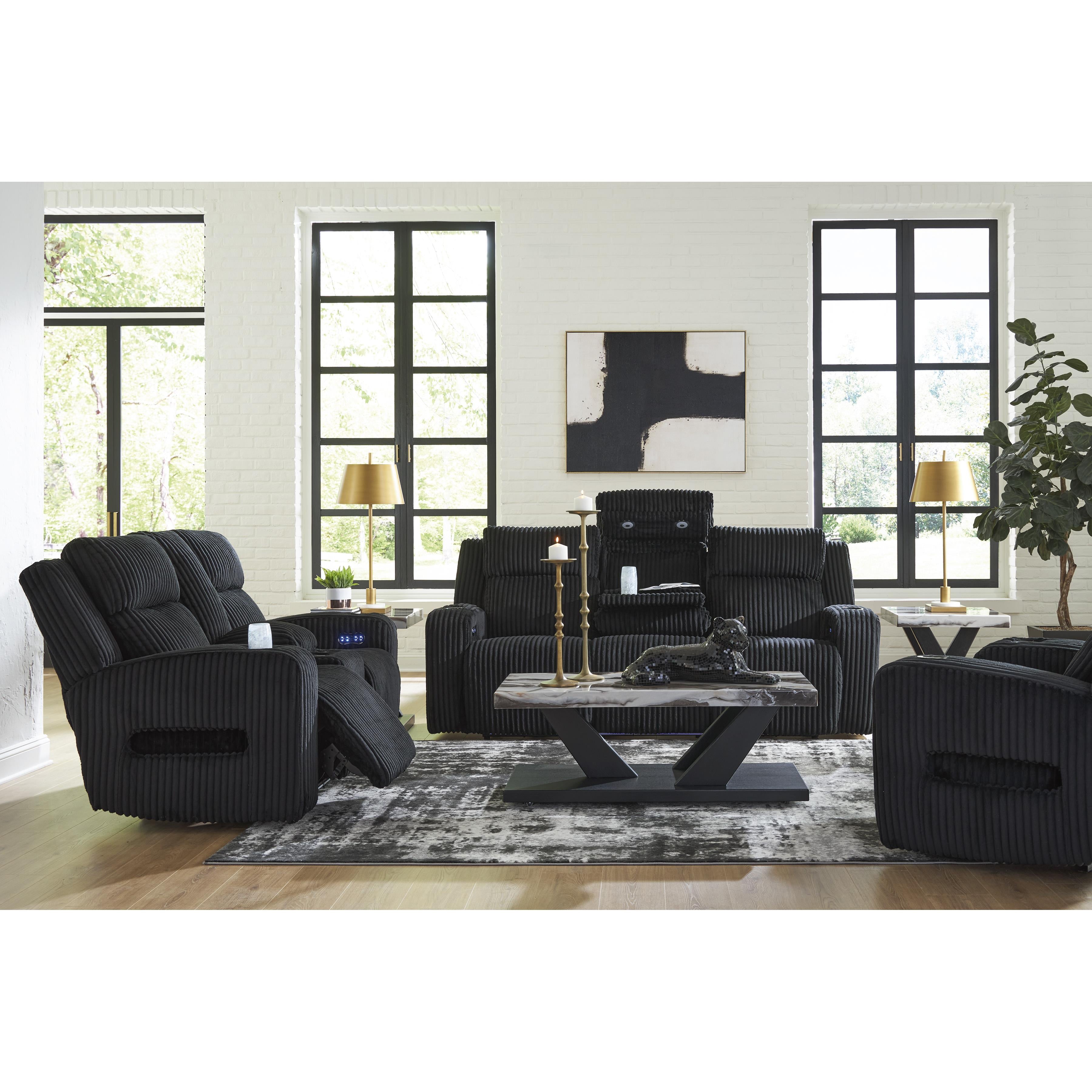  Manufacturer Color_Black --  Signature Design by Ashley Forest Lake Power Reclining Fabric Sofa IMAGE 20