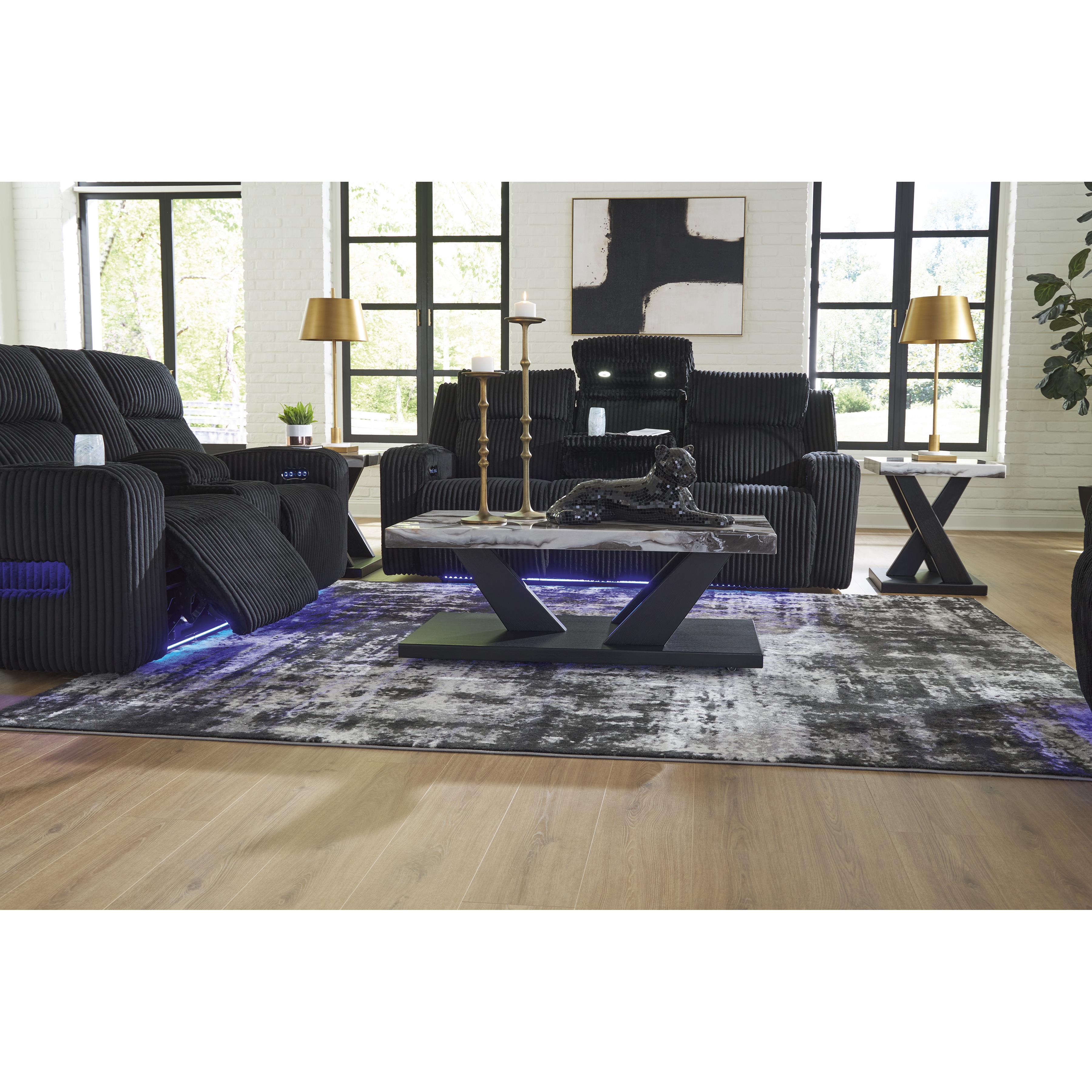  Manufacturer Color_Black --  Signature Design by Ashley Forest Lake Power Reclining Fabric Sofa IMAGE 9