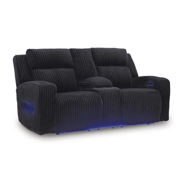 Signature Design by Ashley Forest Lake Power Reclining Fabric Loveseat with Console