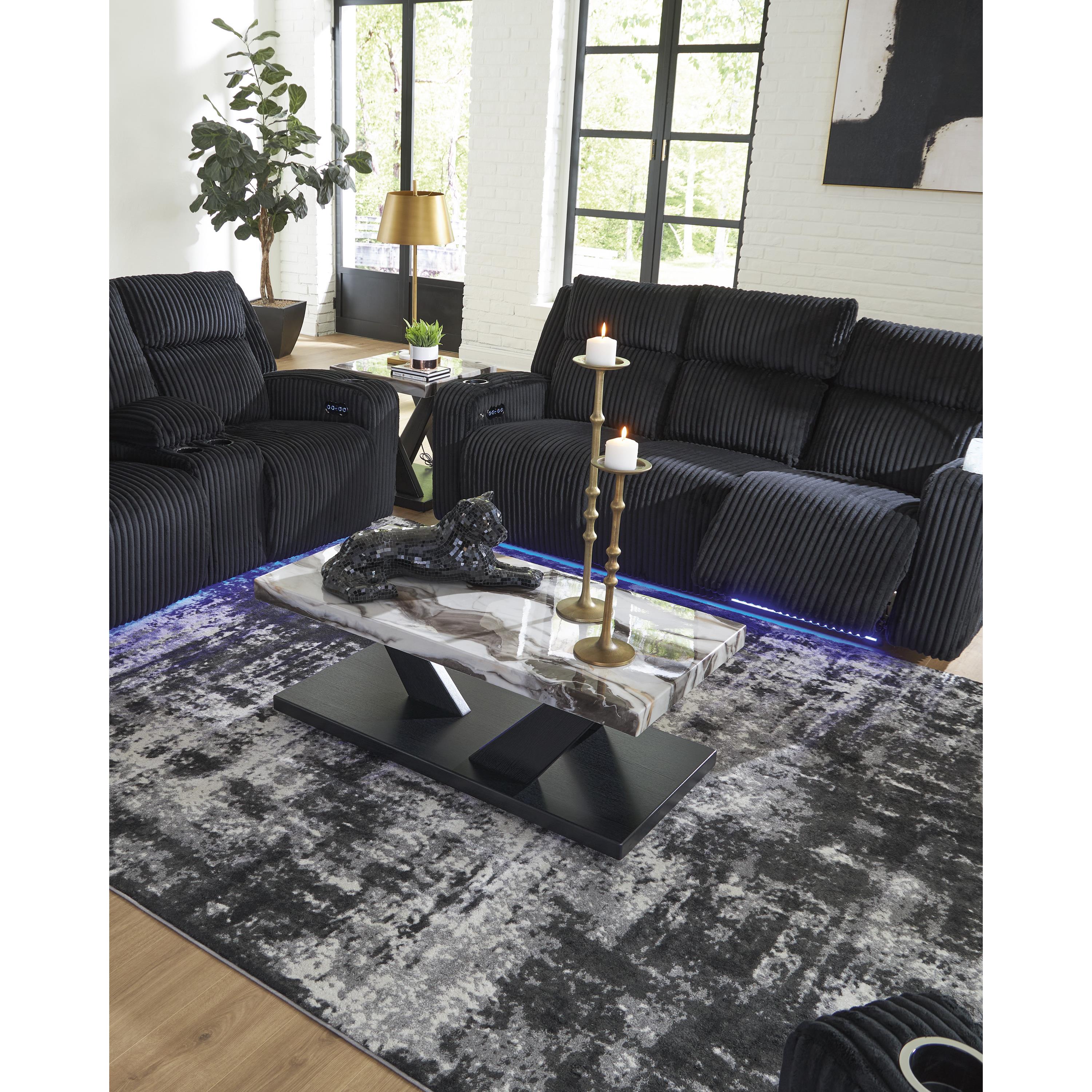  Manufacturer Color_Black --  Signature Design by Ashley Forest Lake Power Reclining Fabric Loveseat with Console IMAGE 13