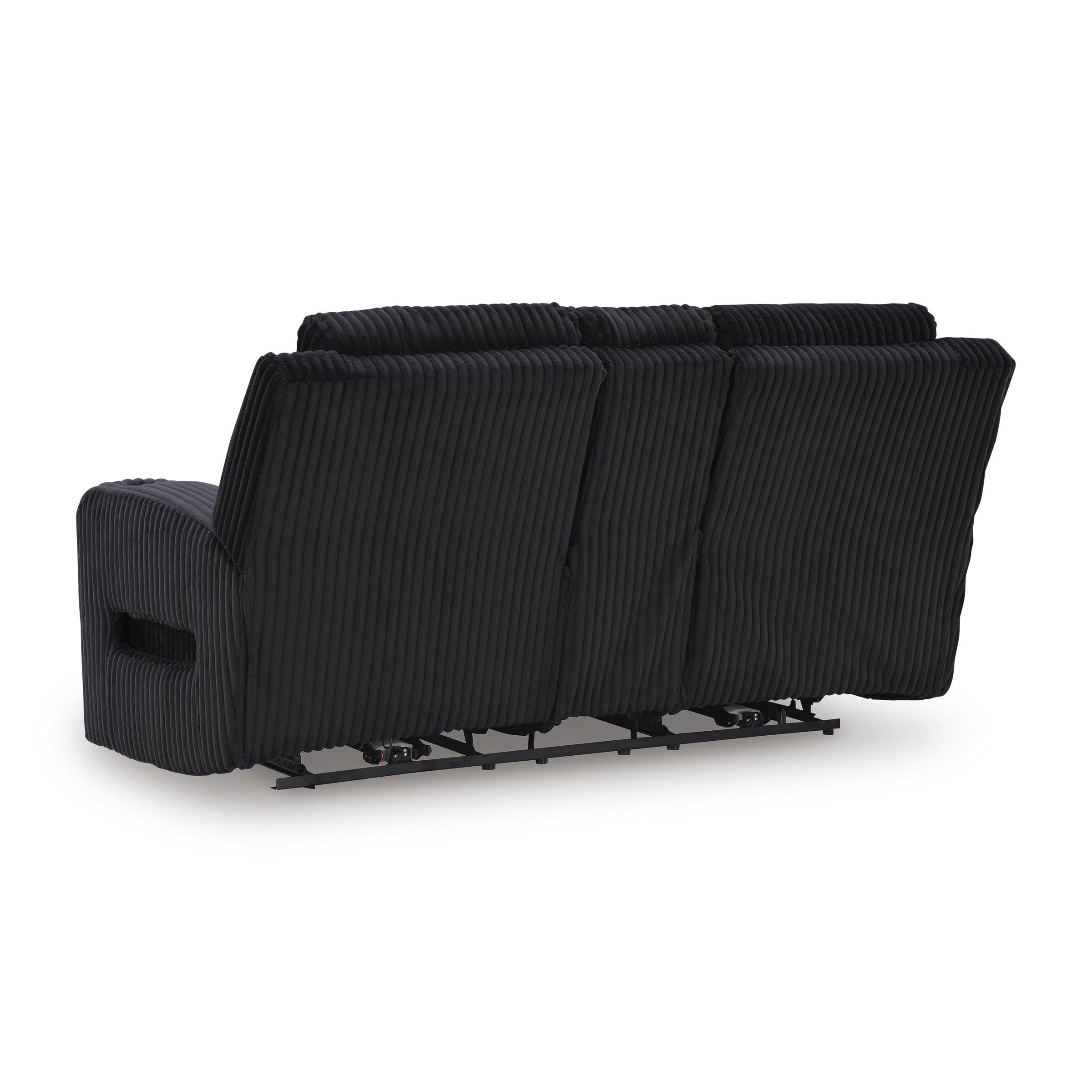  Manufacturer Color_Black --  Signature Design by Ashley Forest Lake Power Reclining Fabric Loveseat with Console IMAGE 4