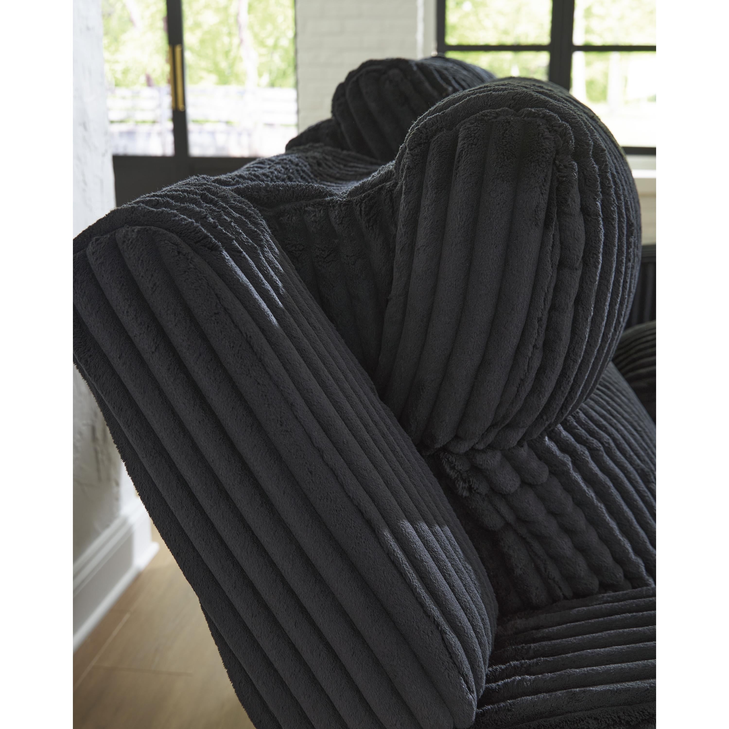  Manufacturer Color_Black --  Signature Design by Ashley Forest Lake Power Reclining Fabric Loveseat with Console IMAGE 7