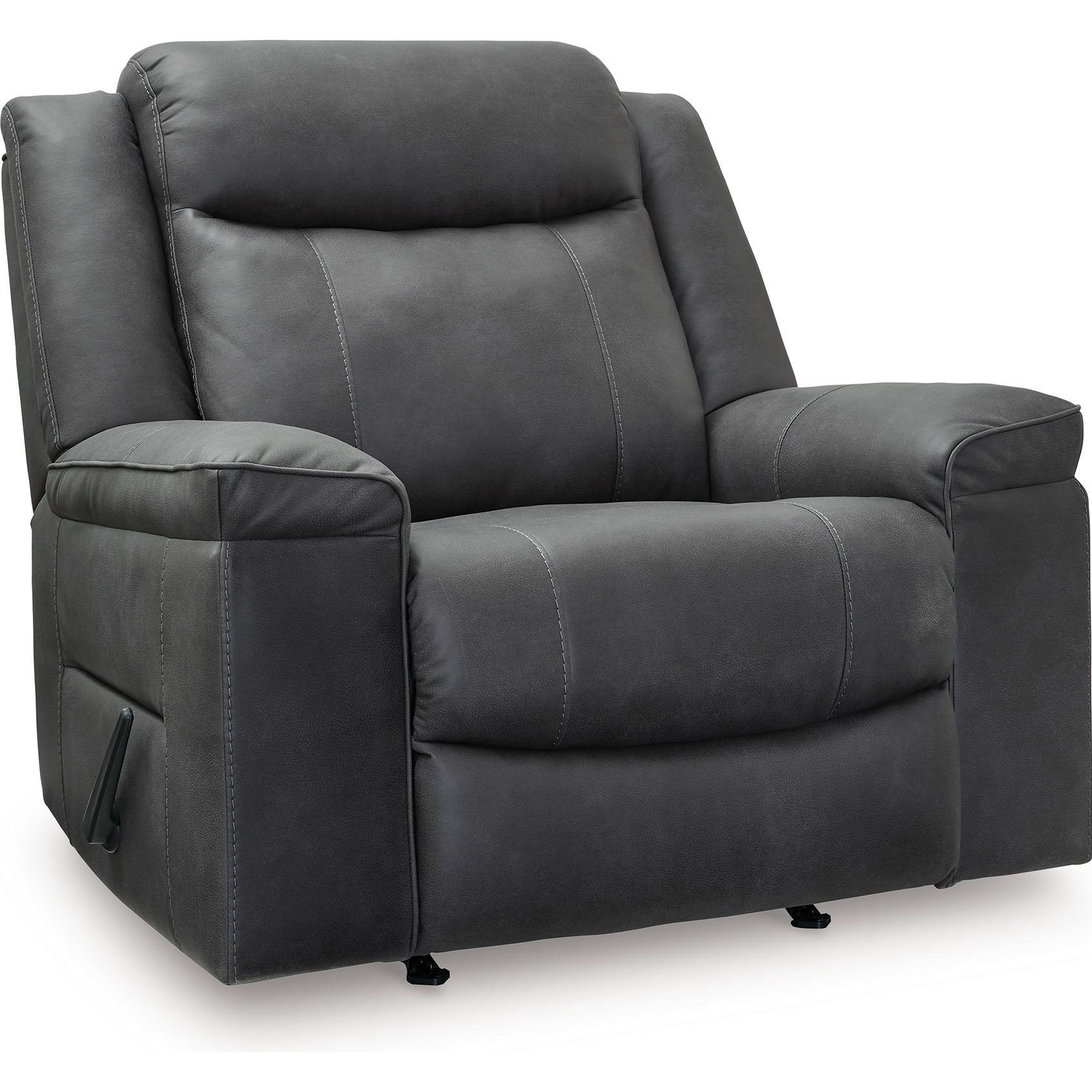 Manufacturer Color_Shadow --  Signature Design by Ashley Status Check Rocker Leather Look Recliner IMAGE 1