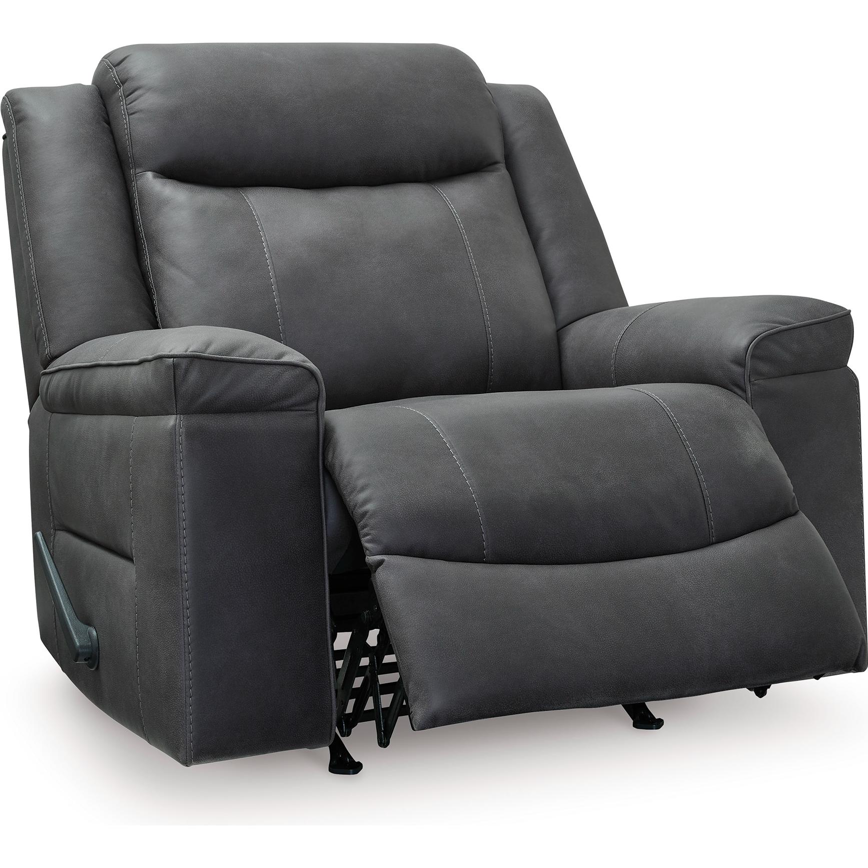  Manufacturer Color_Shadow --  Signature Design by Ashley Status Check Rocker Leather Look Recliner IMAGE 2