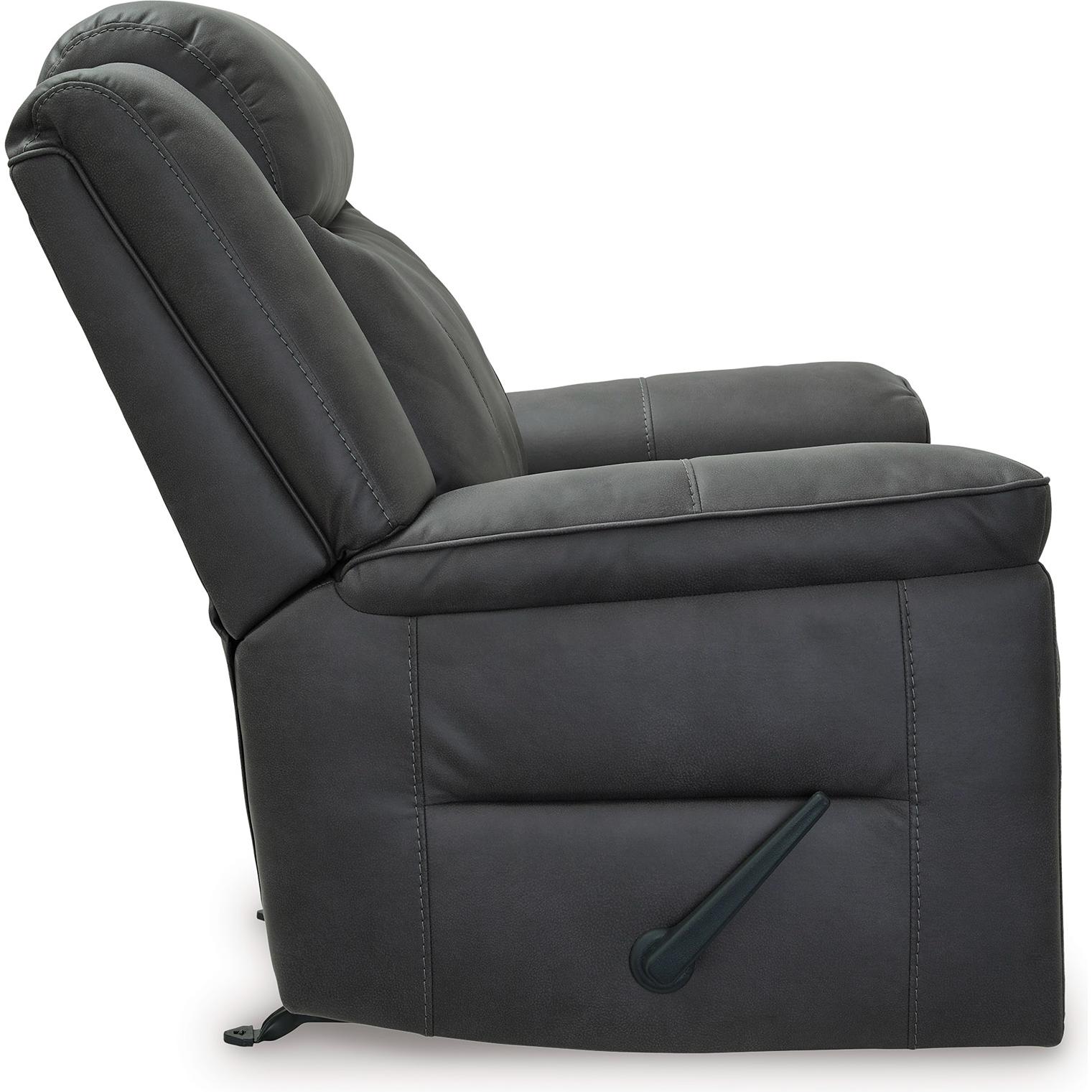  Manufacturer Color_Shadow --  Signature Design by Ashley Status Check Rocker Leather Look Recliner IMAGE 4