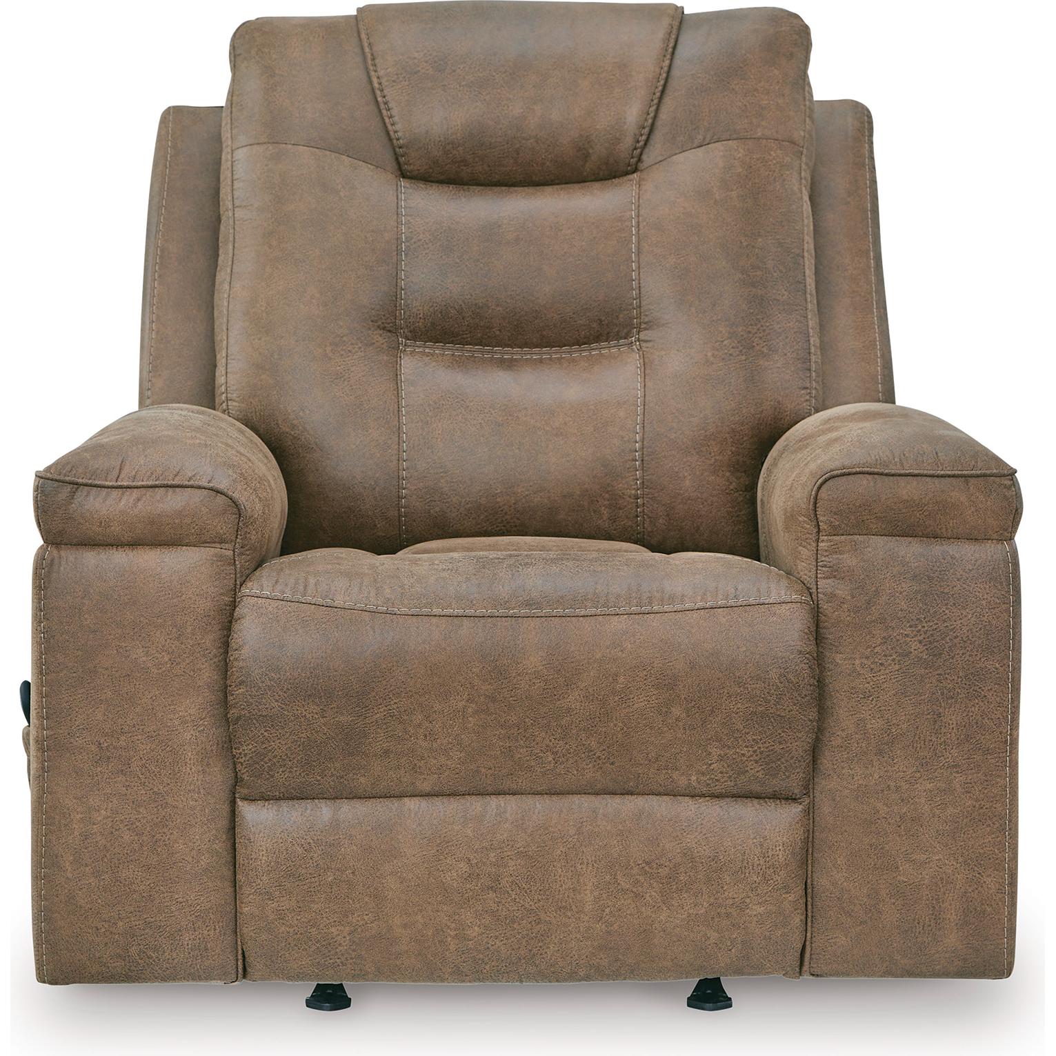  Manufacturer Color_Earth --  Signature Design by Ashley Stockworth Rocker Leather Look Recliner IMAGE 3