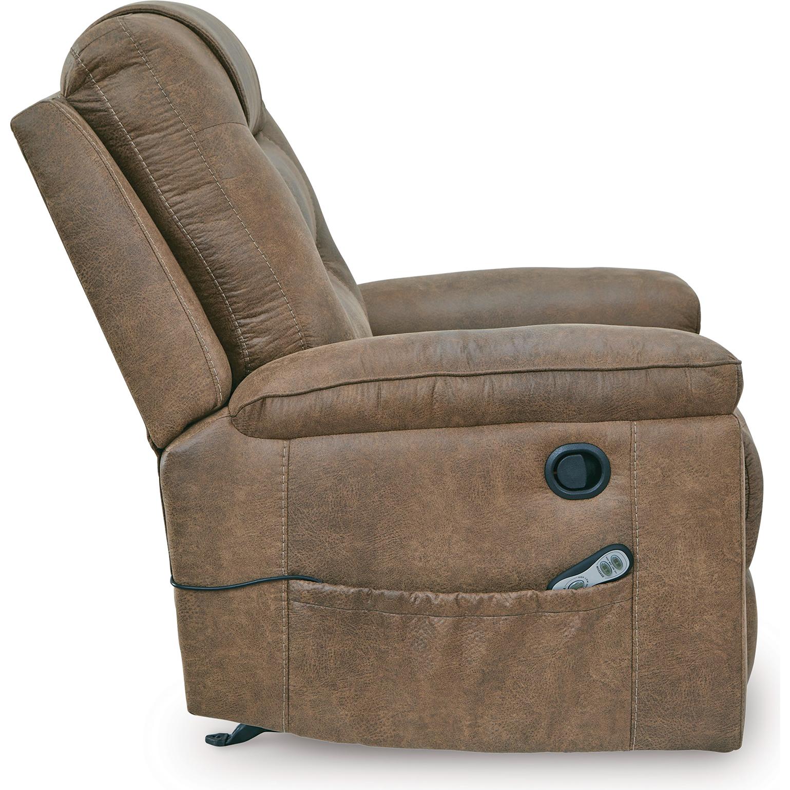 Manufacturer Color_Earth --  Signature Design by Ashley Stockworth Rocker Leather Look Recliner IMAGE 4
