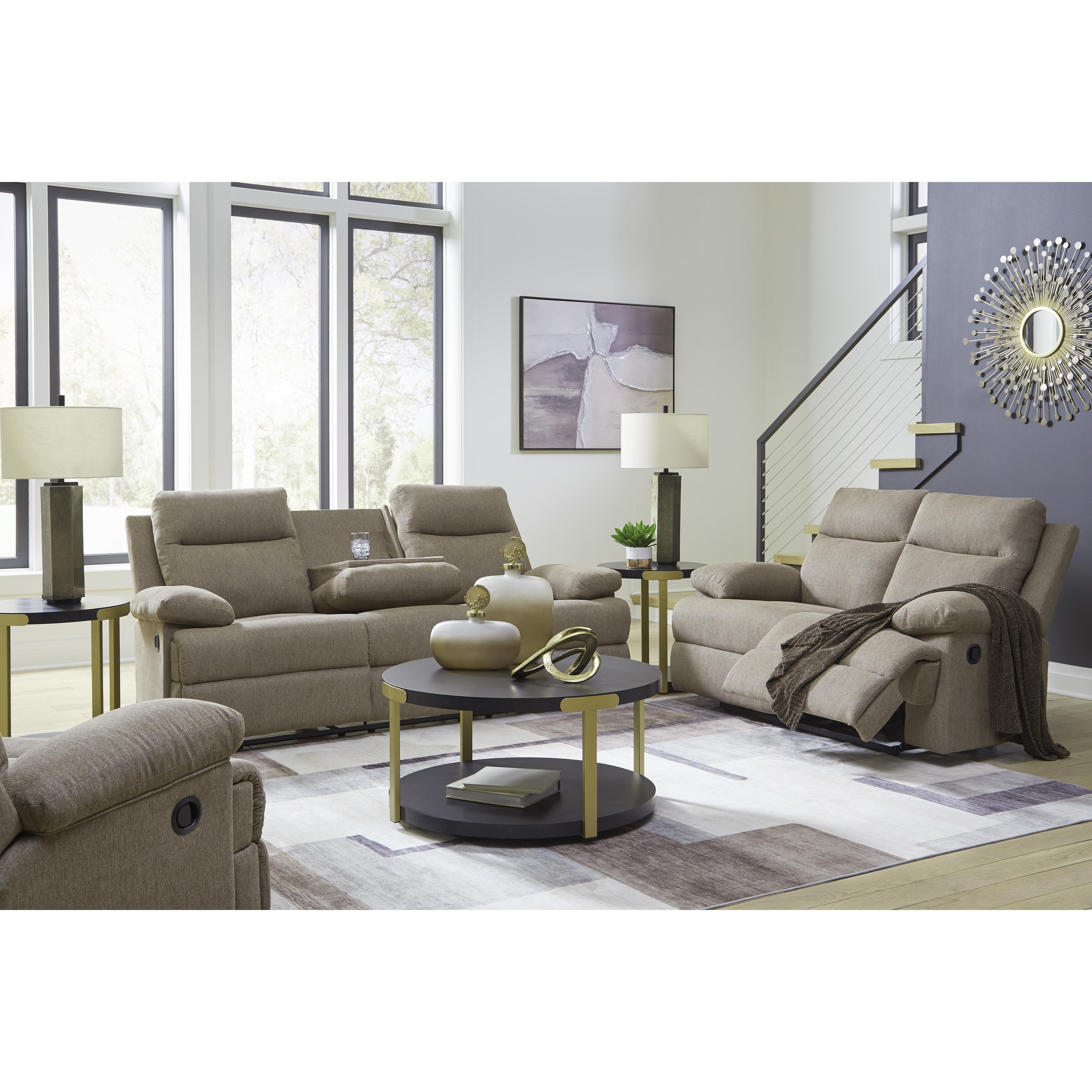  Manufacturer Color_Mocha --  Signature Design by Ashley Side Swipe Rocker Fabric Recliner IMAGE 11
