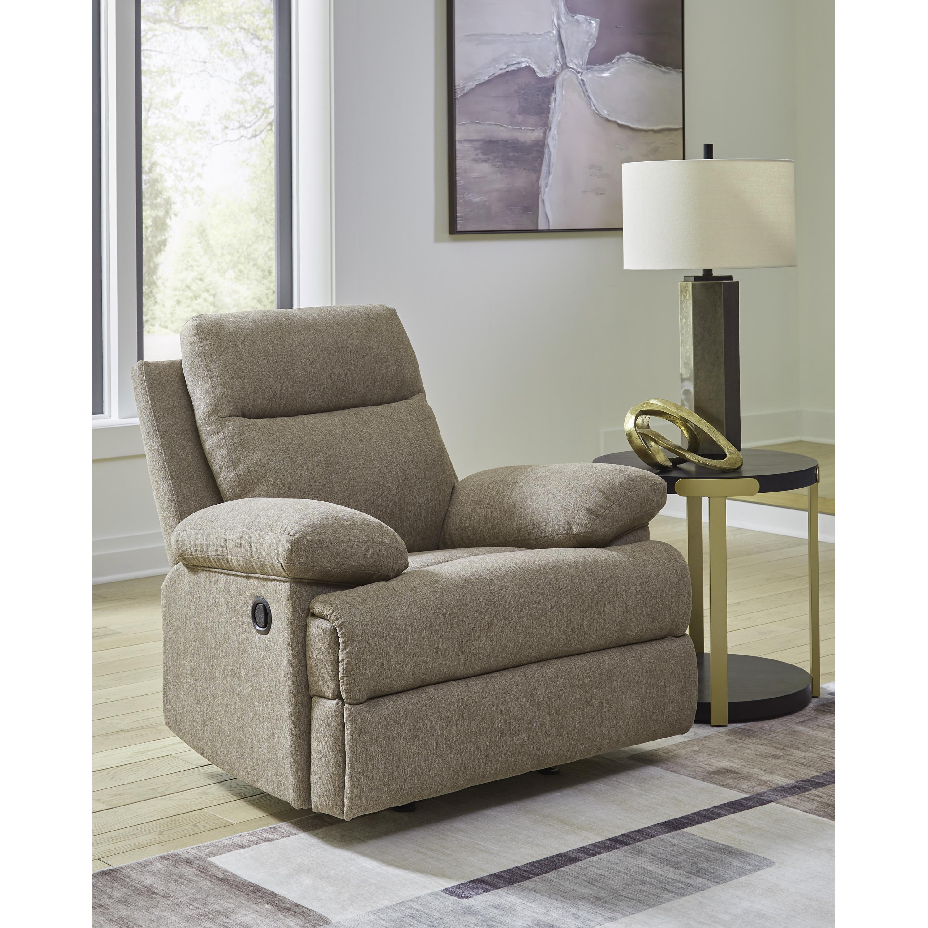  Manufacturer Color_Mocha --  Signature Design by Ashley Side Swipe Rocker Fabric Recliner IMAGE 5